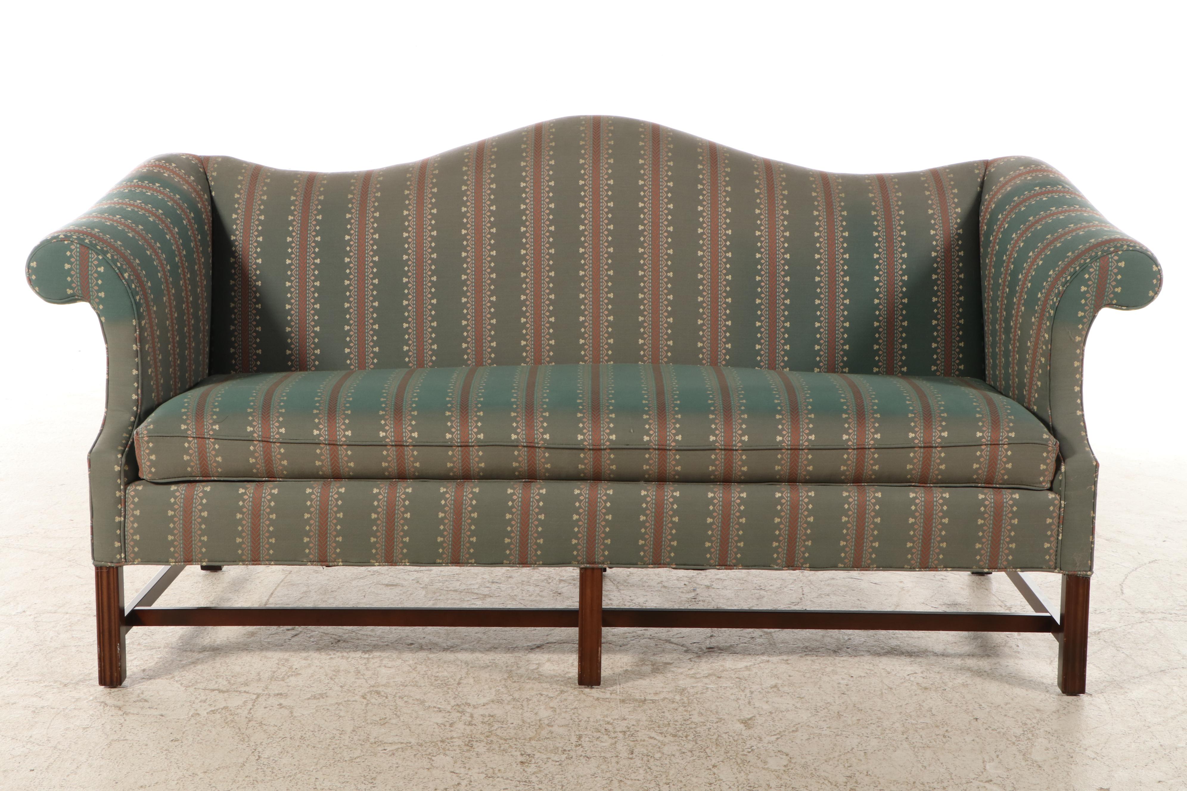 Pennsylvania House Chippendale Style Upholstered Mahogany Sofa, Late 20th C.