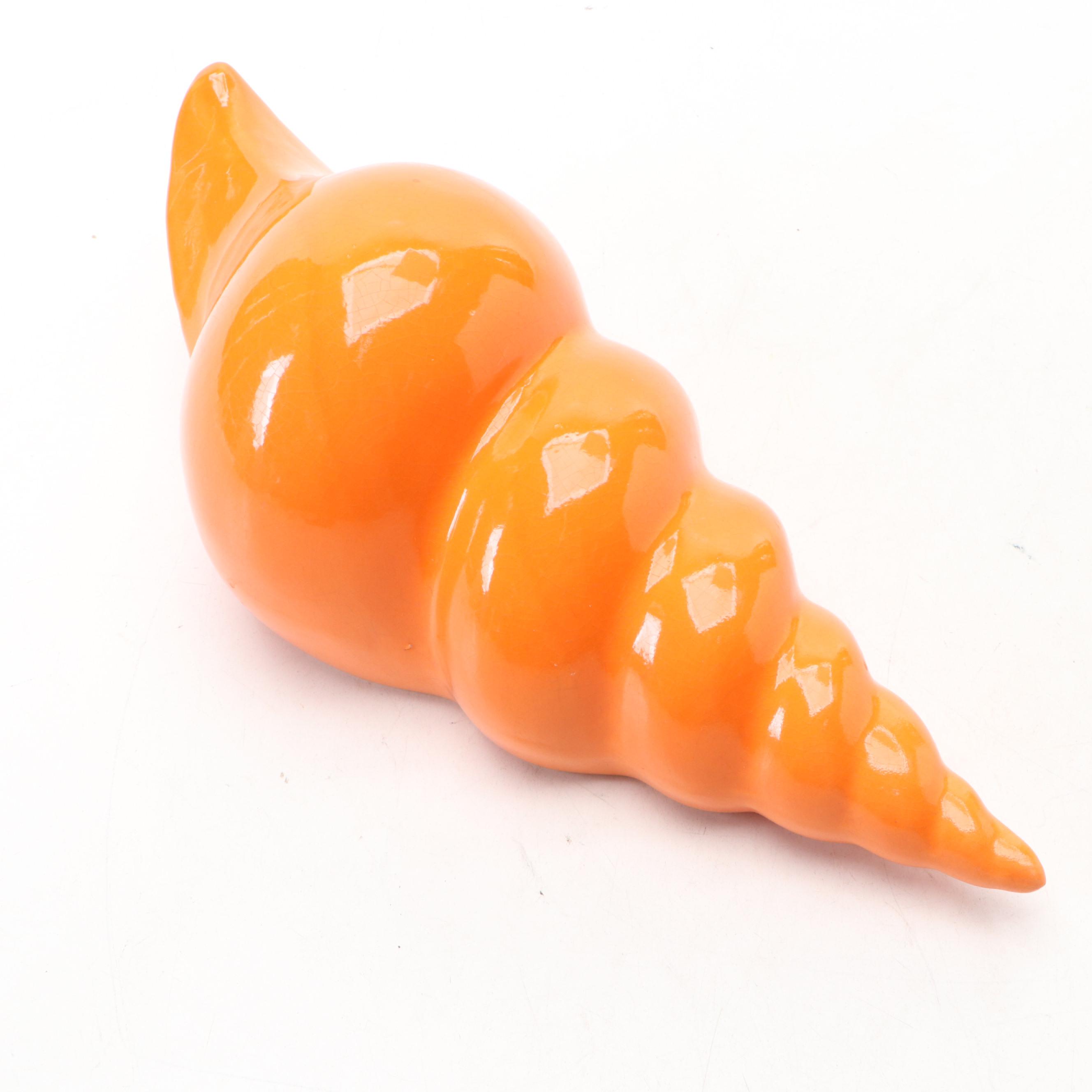 Noritake Ceramic Ram with Other Shell Figurine, Blue Planter and Fish Pitcher