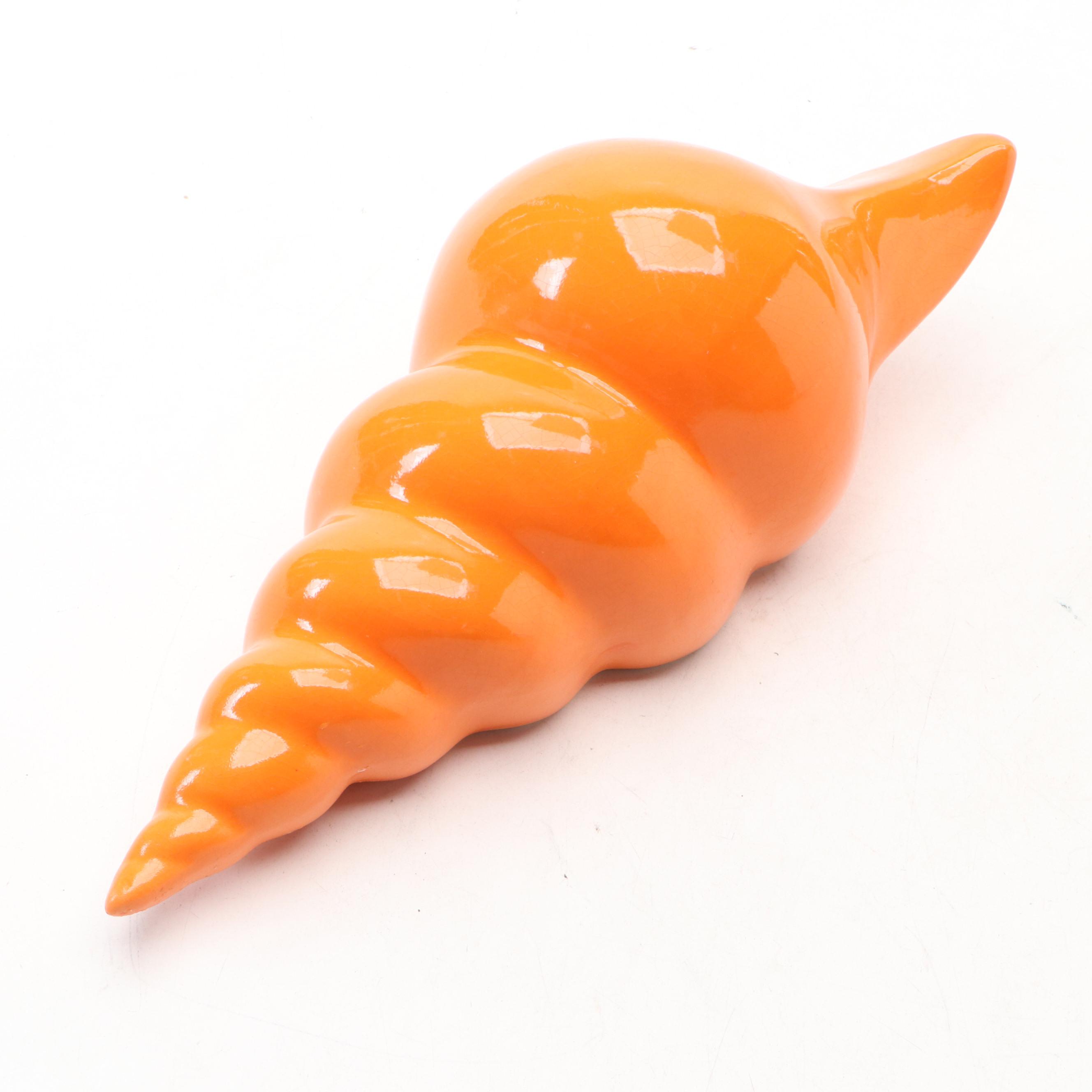 Noritake Ceramic Ram with Other Shell Figurine, Blue Planter and Fish Pitcher