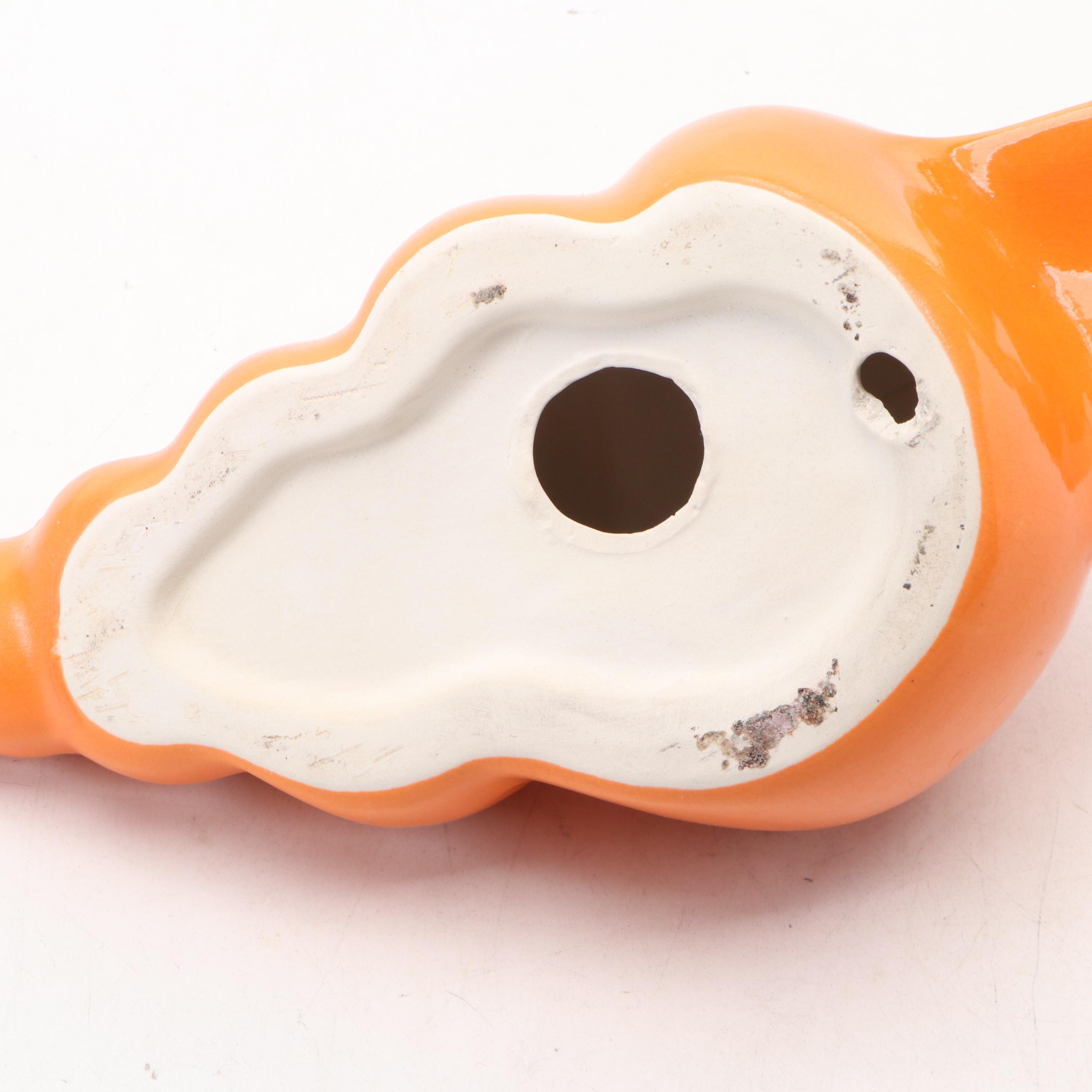 Noritake Ceramic Ram with Other Shell Figurine, Blue Planter and Fish Pitcher