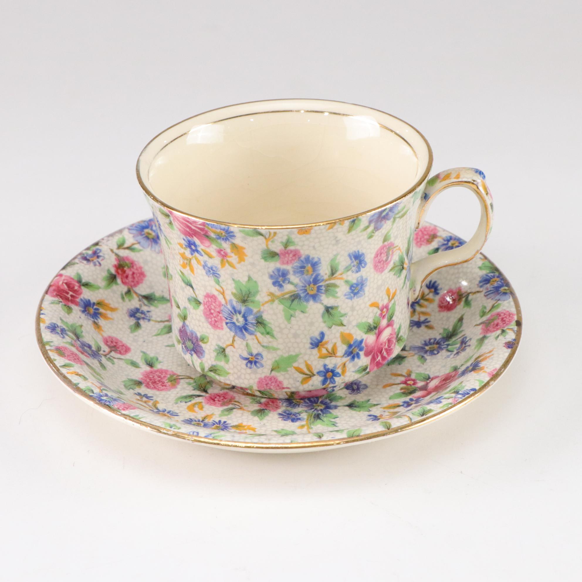 Royal Winton "Old Cottage Chintz" Grimwades Dinnerware, Mid-20th C.
