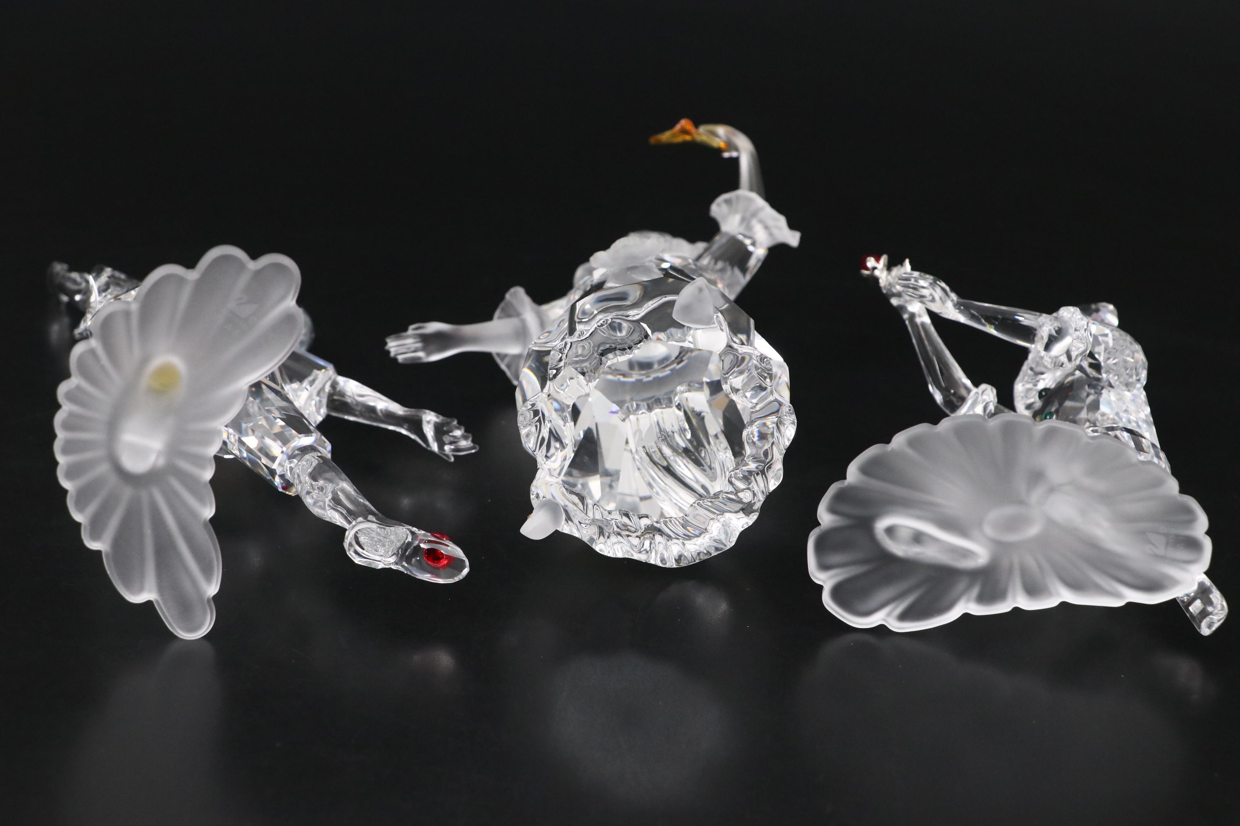 Swarovski Crystal Masquerade Figurines with Stands and Plaques