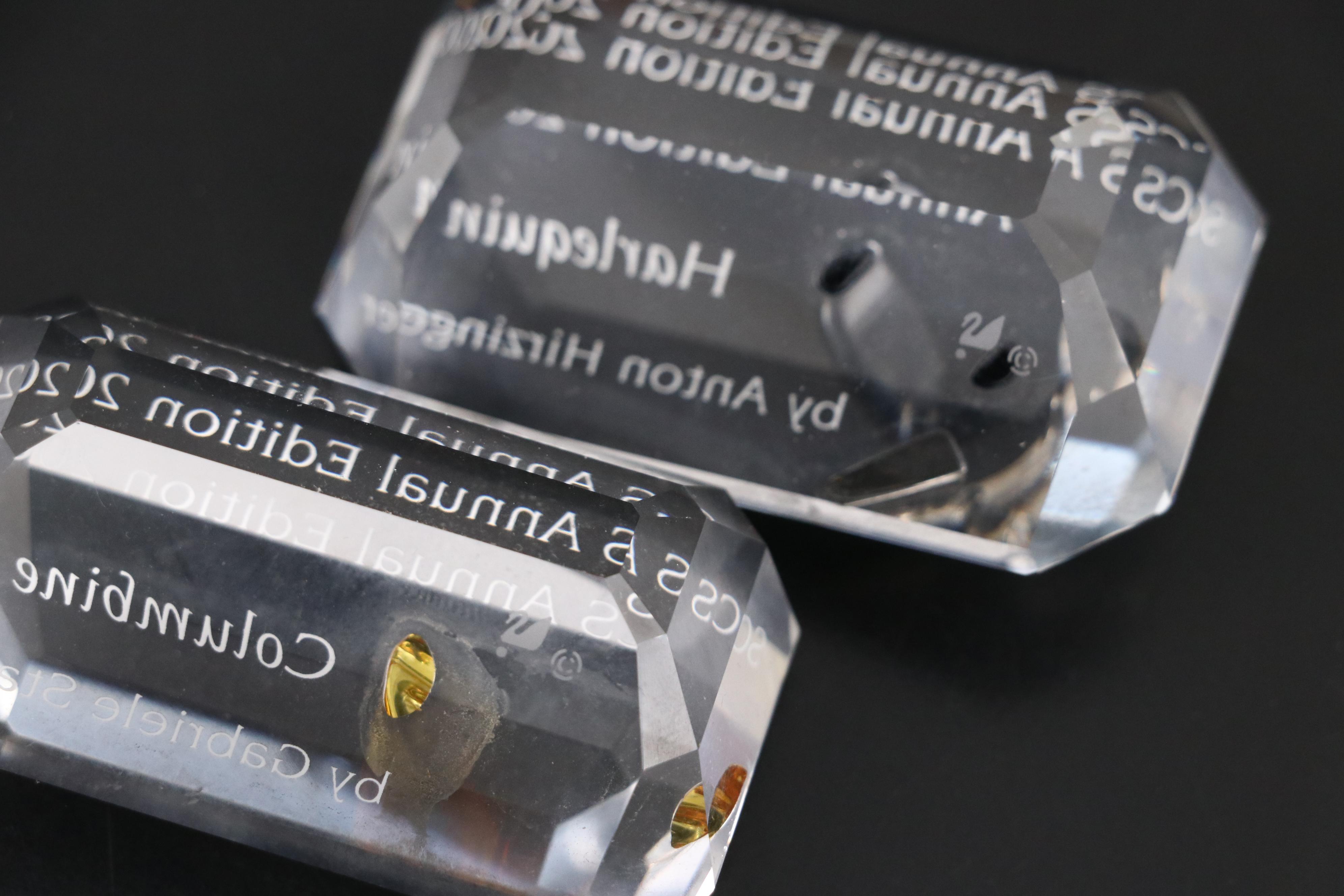 Swarovski Crystal Masquerade Figurines with Stands and Plaques