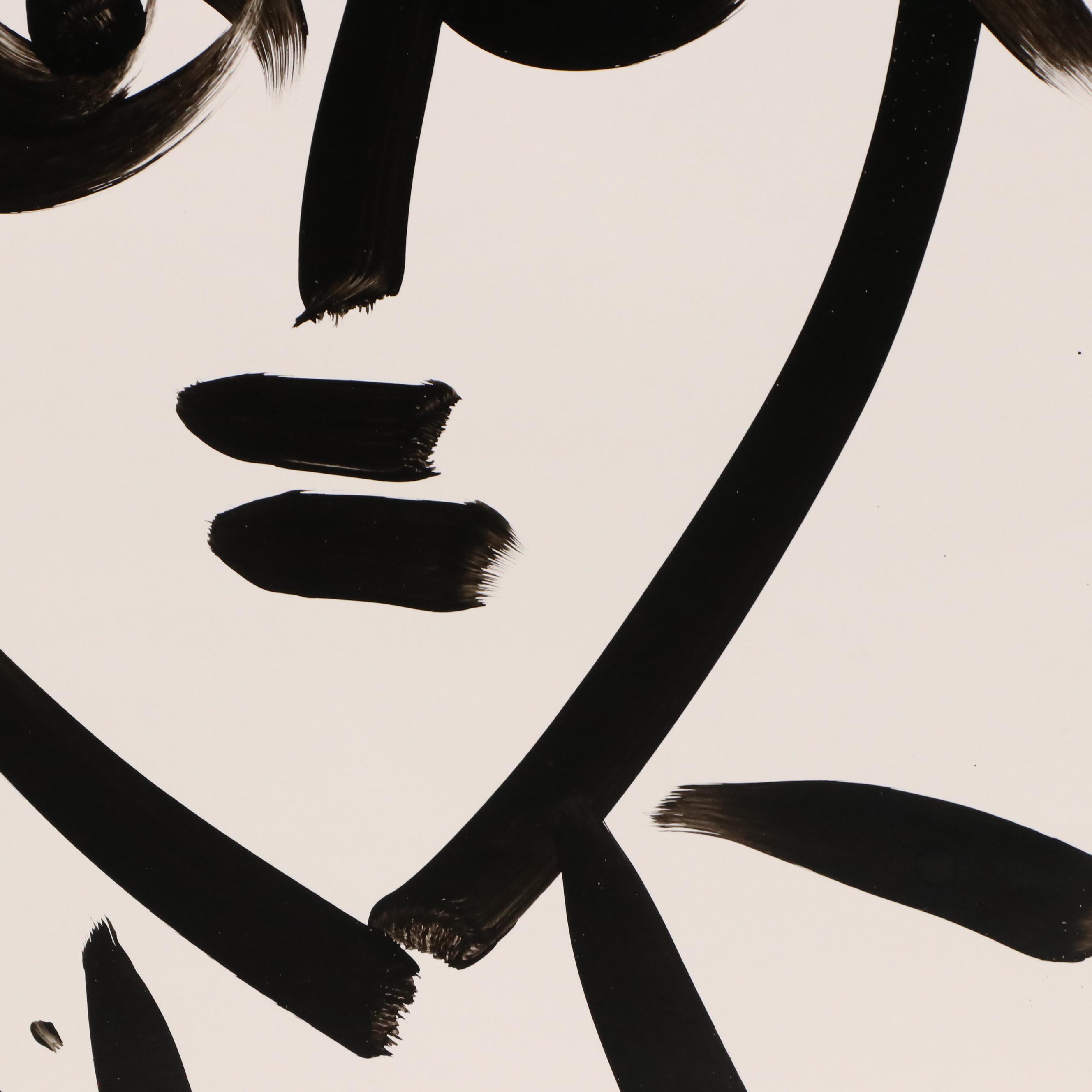 Peter Keil Abstract Acrylic Portrait Painting, Late 20th Century