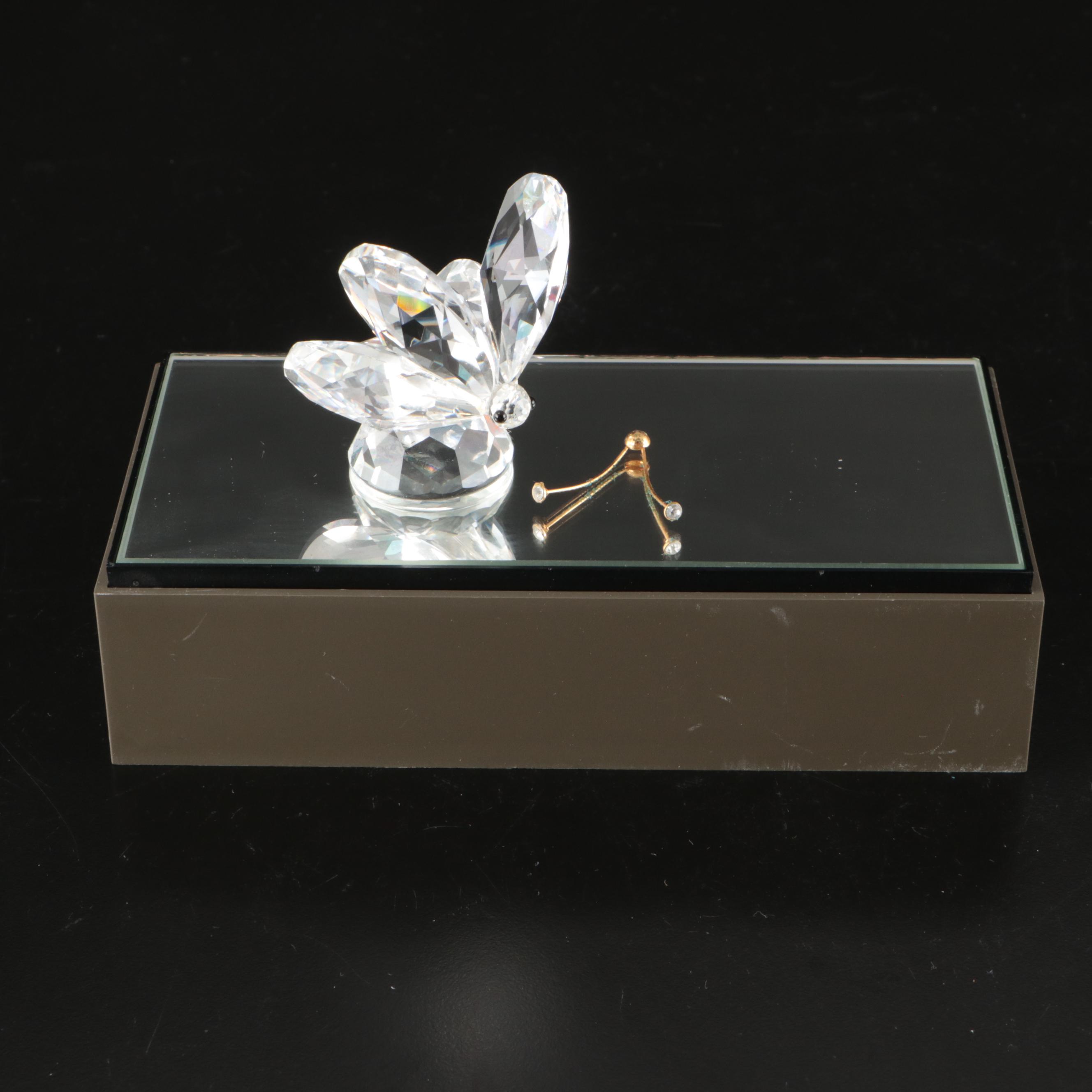 Swarovski Crystal Animal and Nature Figurines with Mirrored Stand