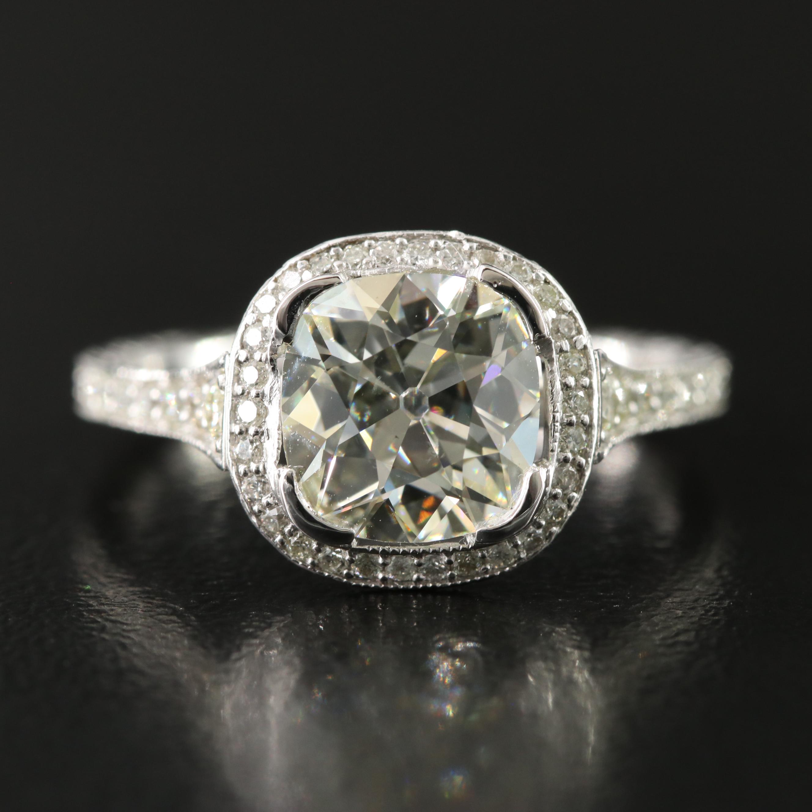 Platinum 2.13 CTW Diamond Ring with Online GIA Report