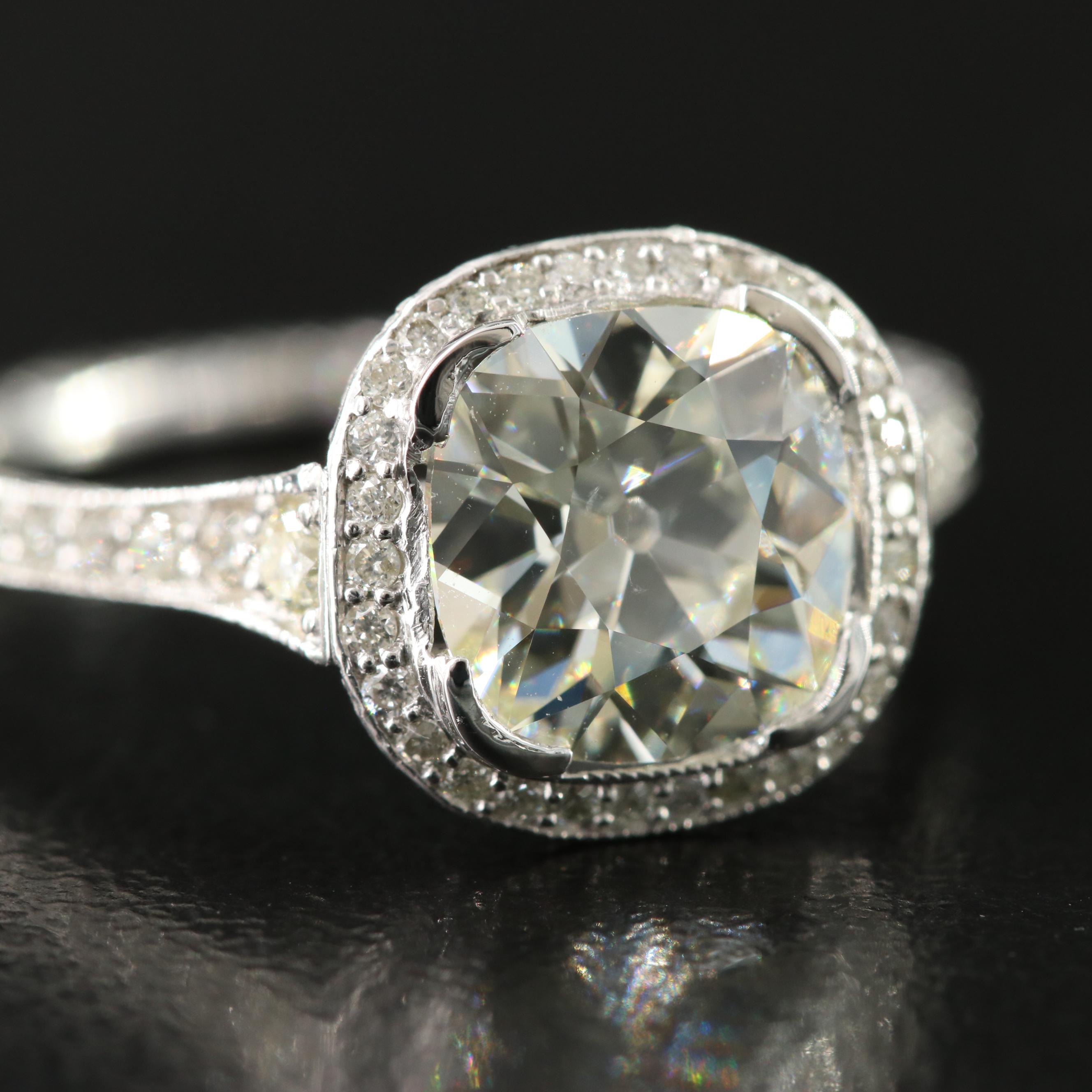 Platinum 2.13 CTW Diamond Ring with Online GIA Report