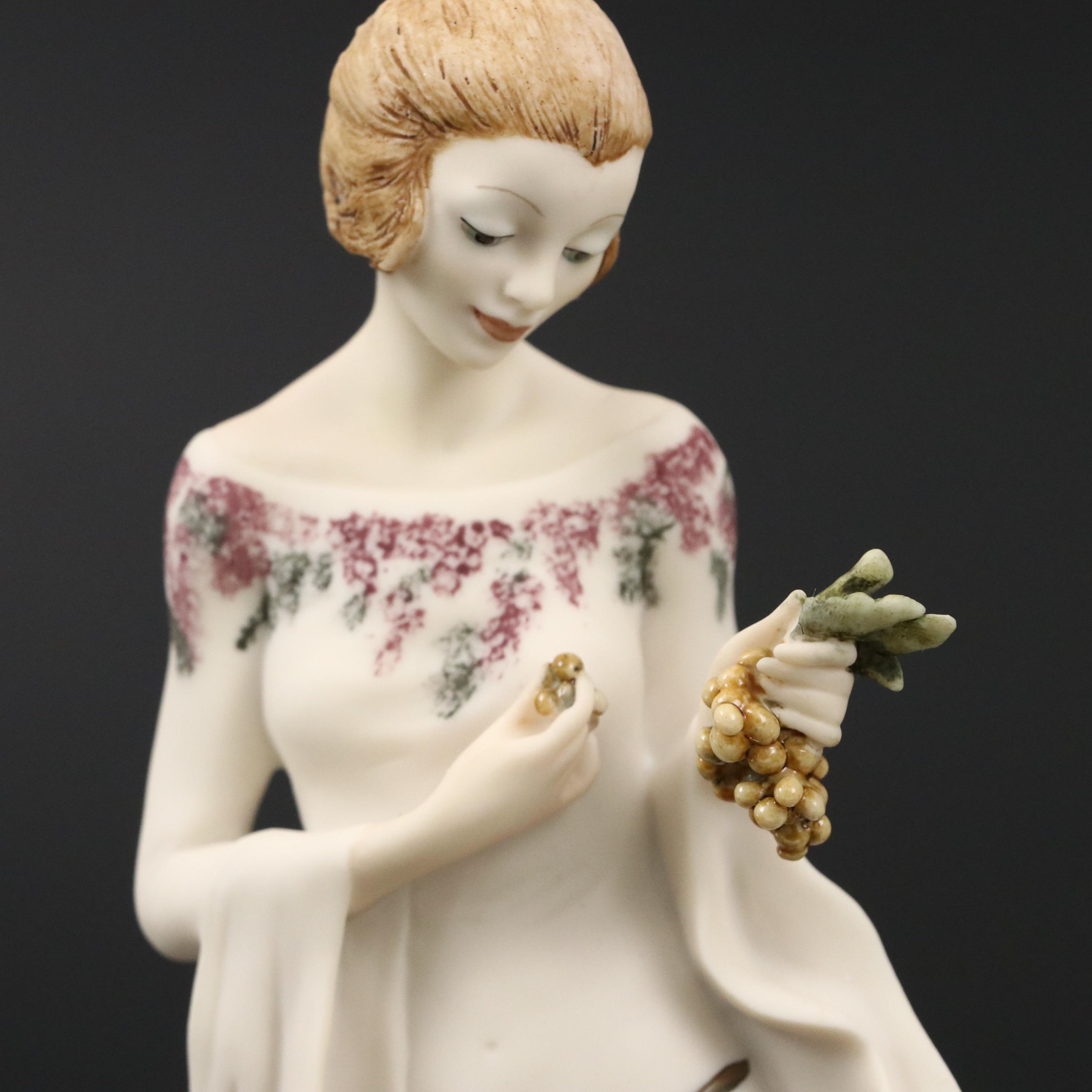 Giuseppe Armani "Lady Jane" and "Arianna" Porcelain Figurines with Wood Bases