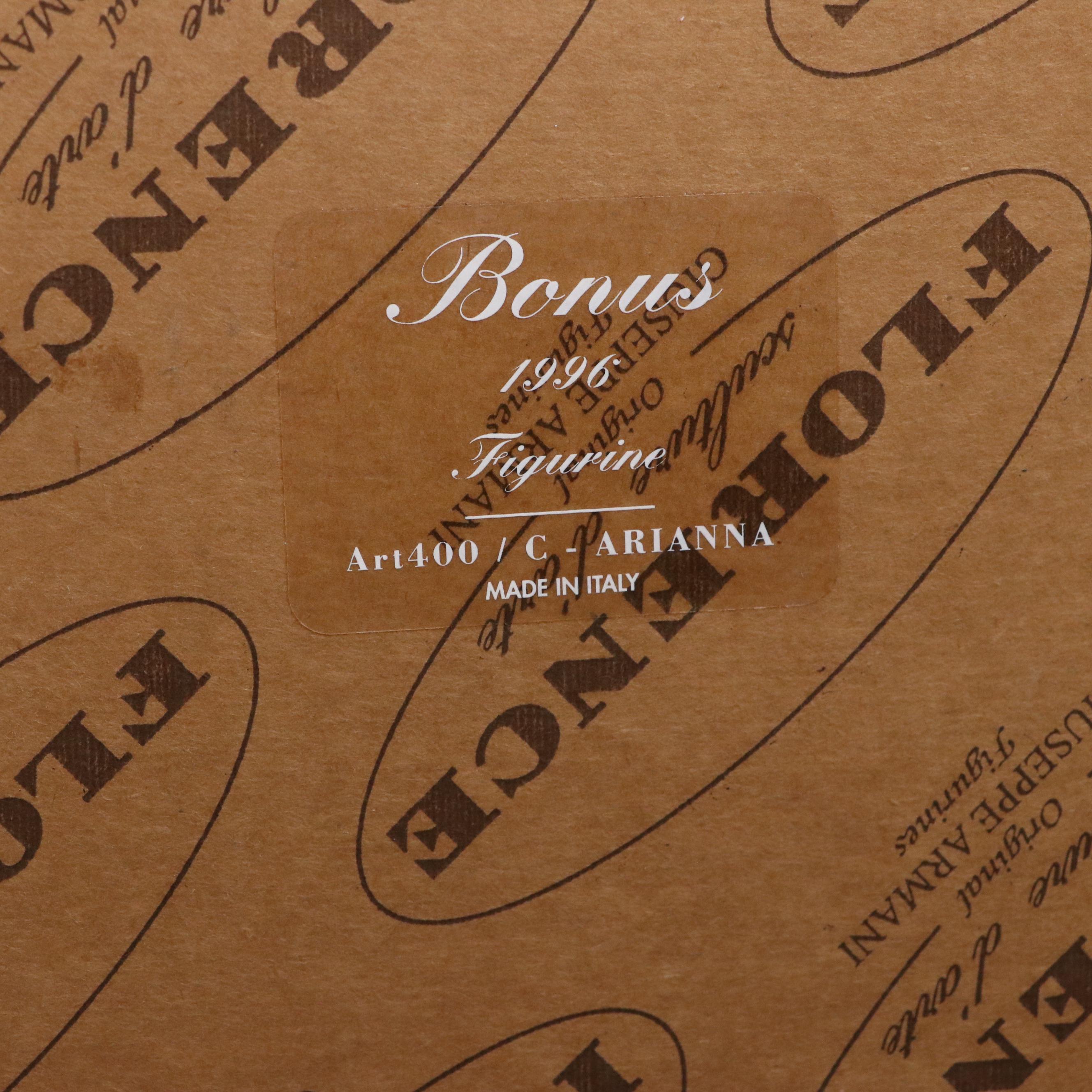 Giuseppe Armani "Lady Jane" and "Arianna" Porcelain Figurines with Wood Bases