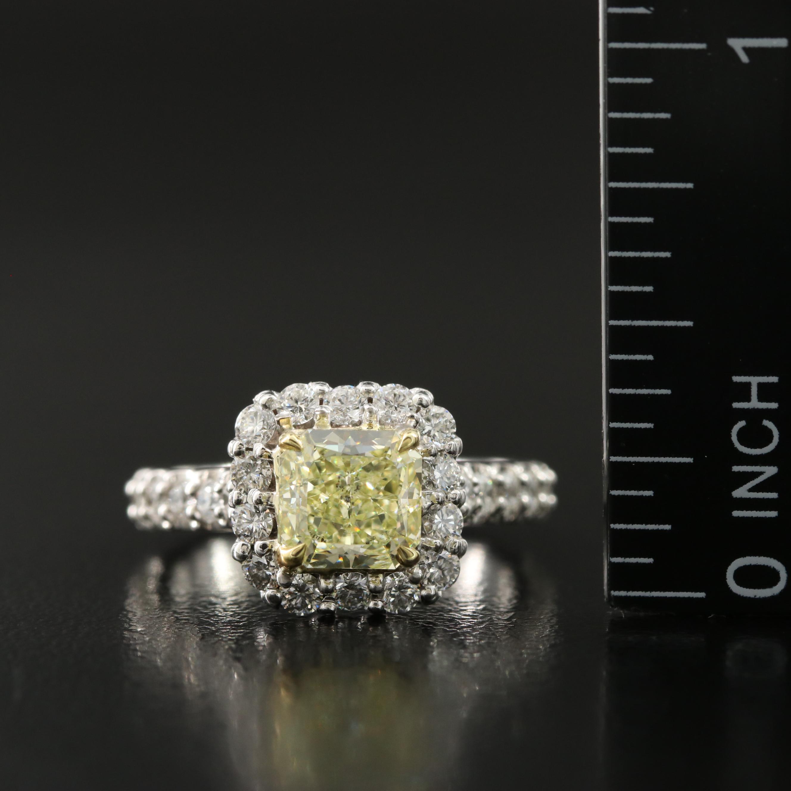 14K 2.40 CTW Diamond Ring with Online GIA Report and Fancy Center