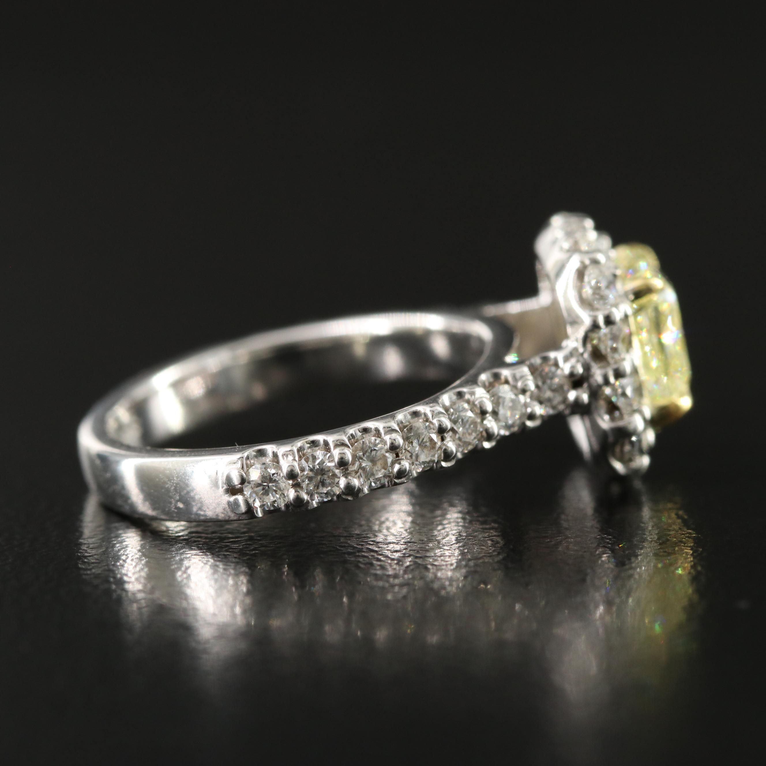 14K 2.40 CTW Diamond Ring with Online GIA Report and Fancy Center