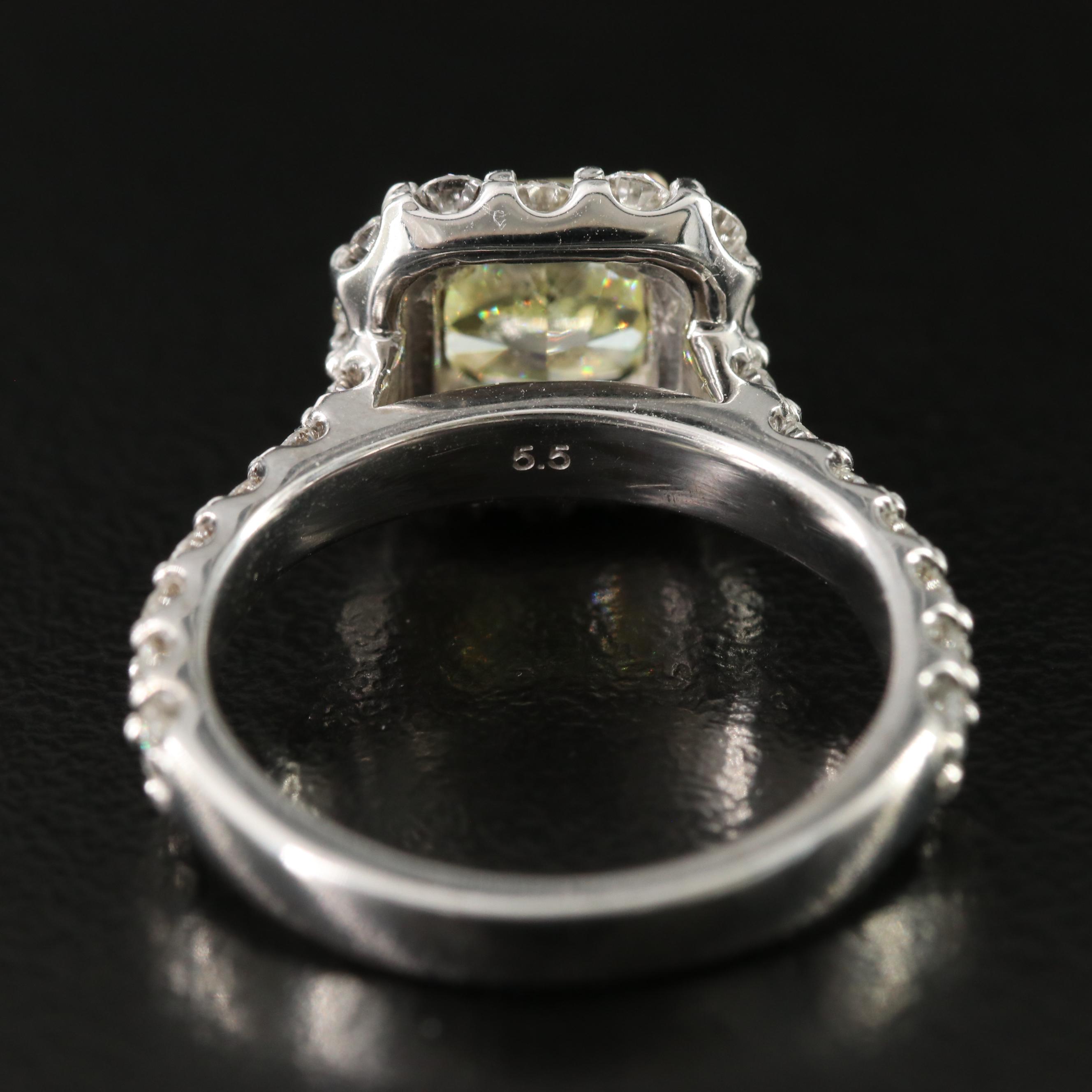 14K 2.40 CTW Diamond Ring with Online GIA Report and Fancy Center