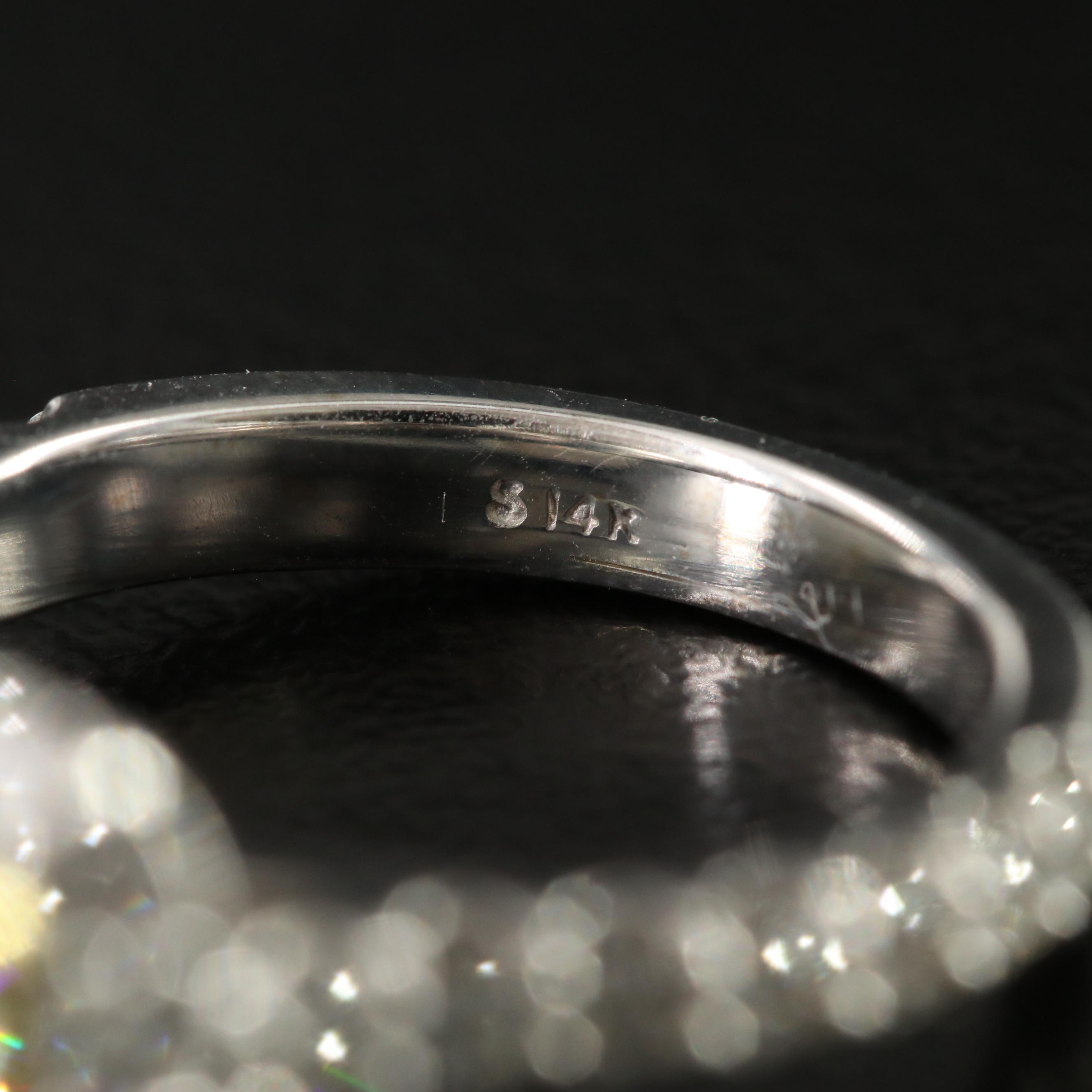 14K 2.40 CTW Diamond Ring with Online GIA Report and Fancy Center