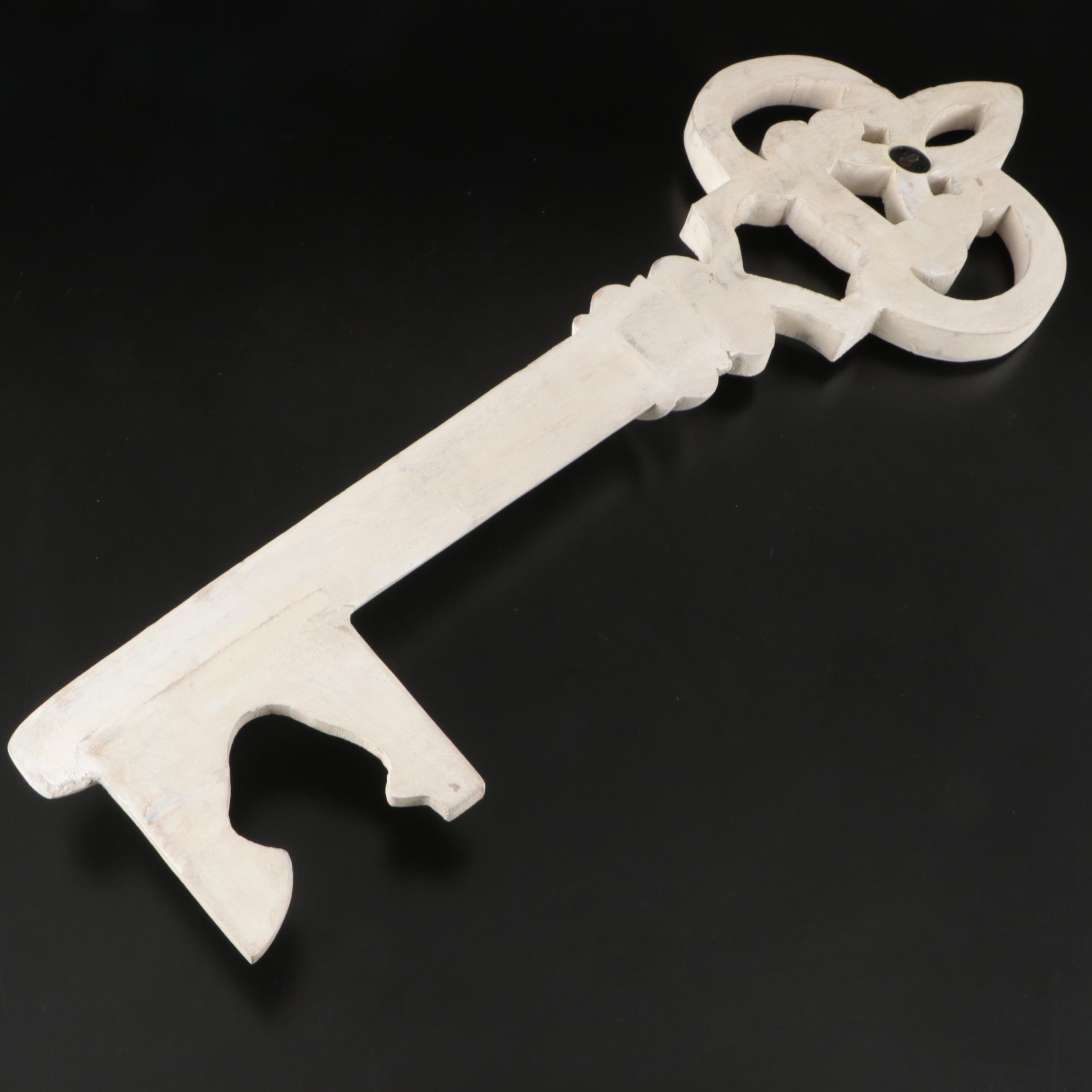 Treasure Craft Ceramic Cow Planter, Ceramic Rooster, and Wooden Hanging Key