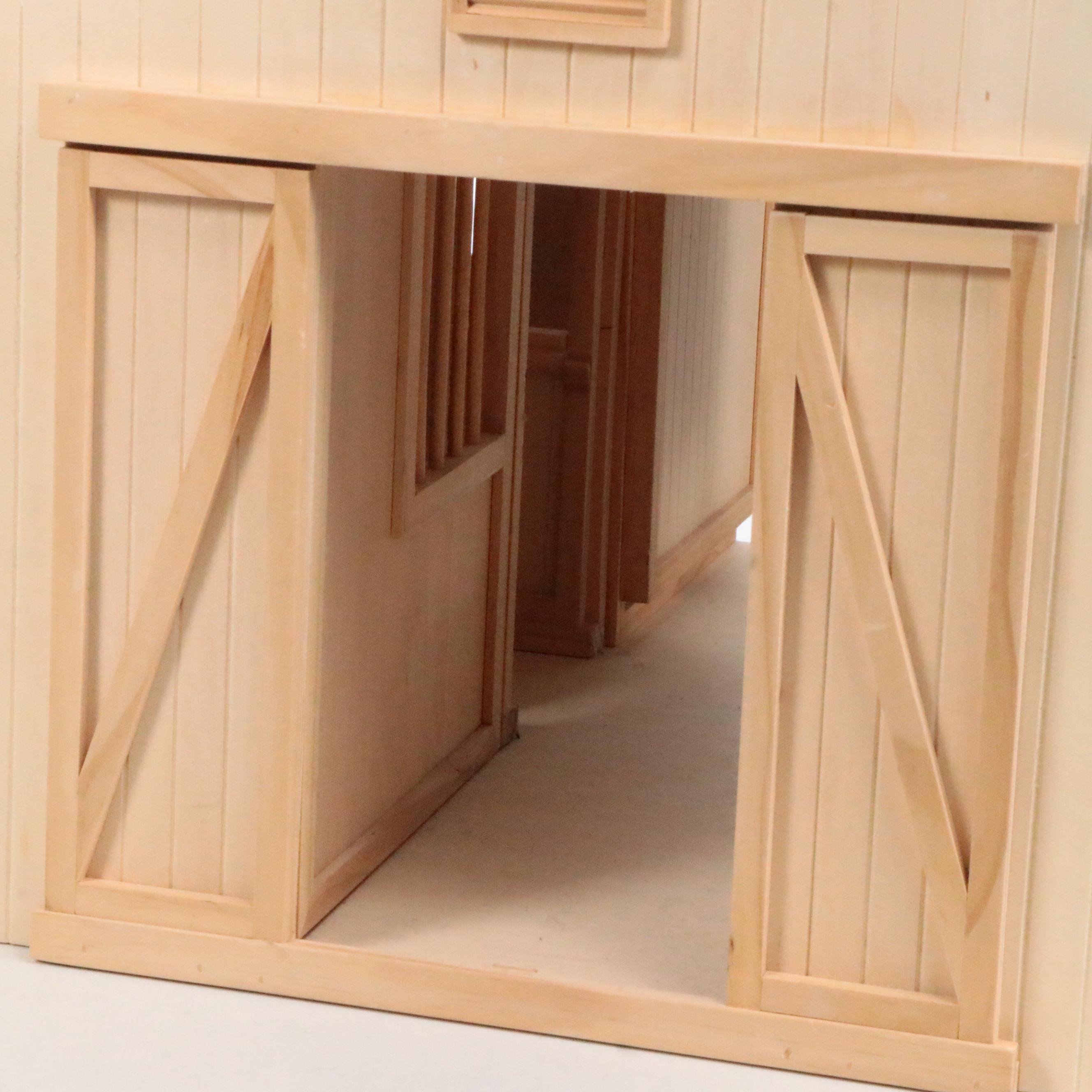 Handmade Wooden Dollhouse Horse Barn