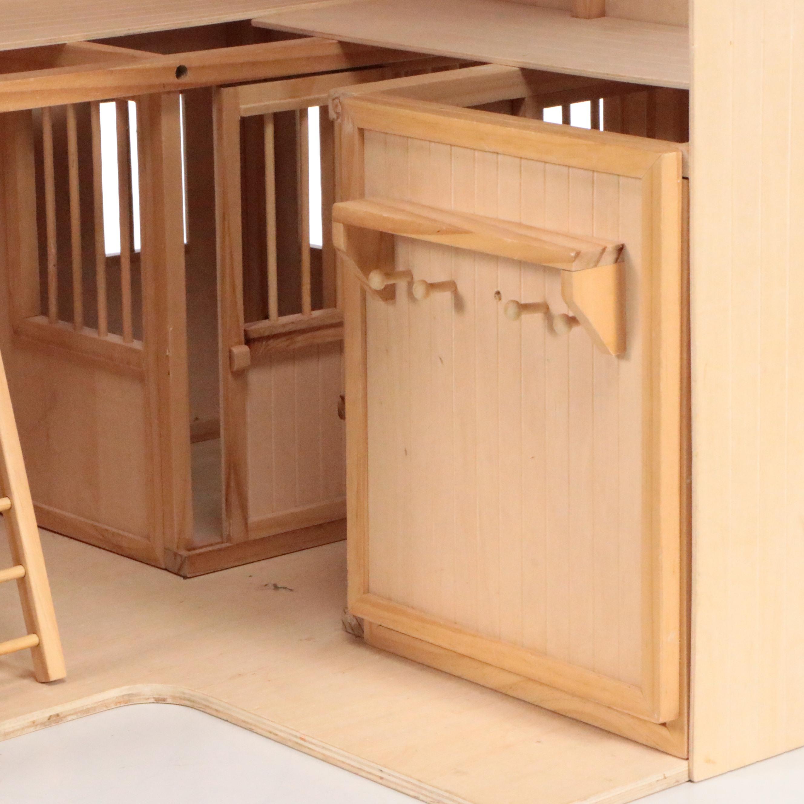 Handmade Wooden Dollhouse Horse Barn