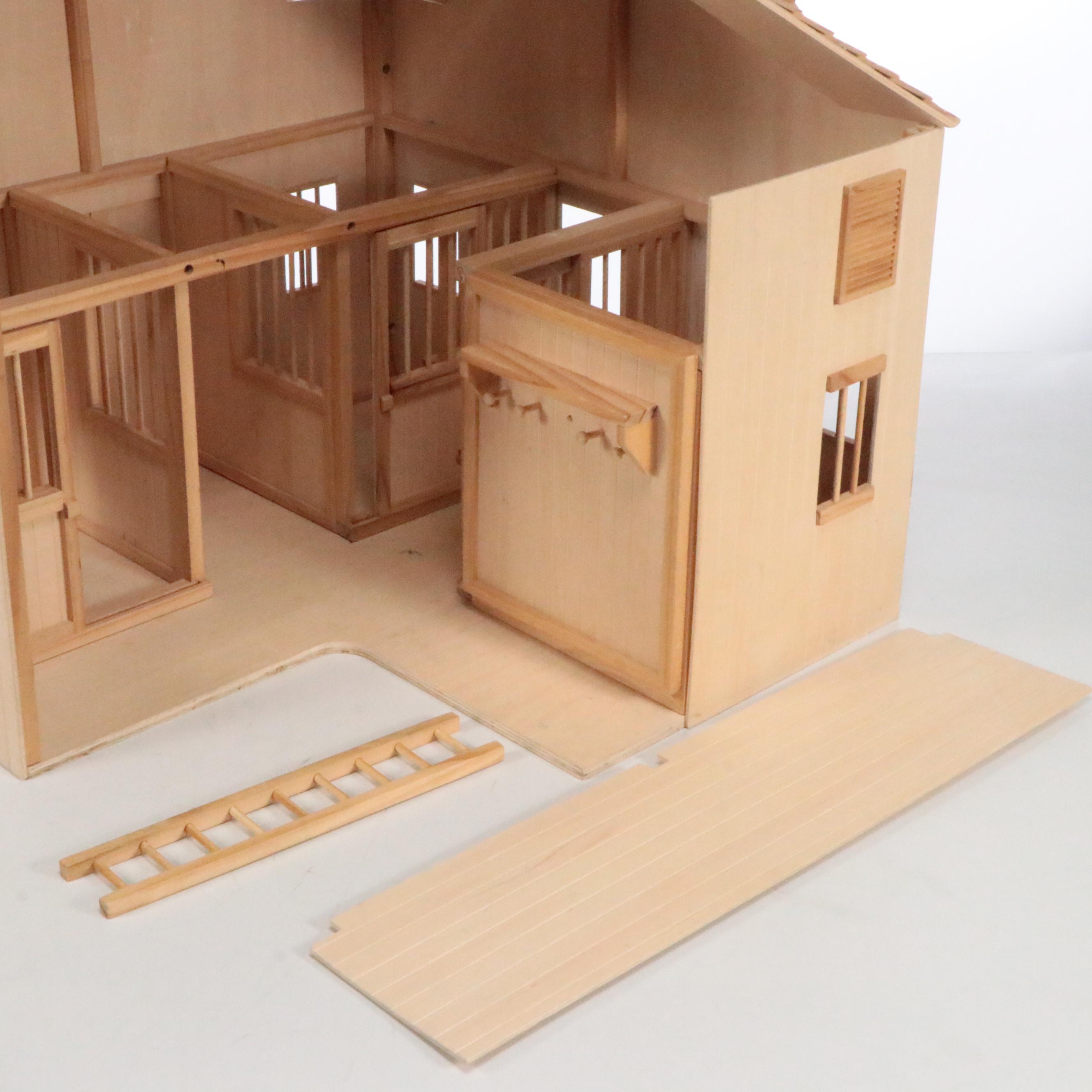 Handmade Wooden Dollhouse Horse Barn