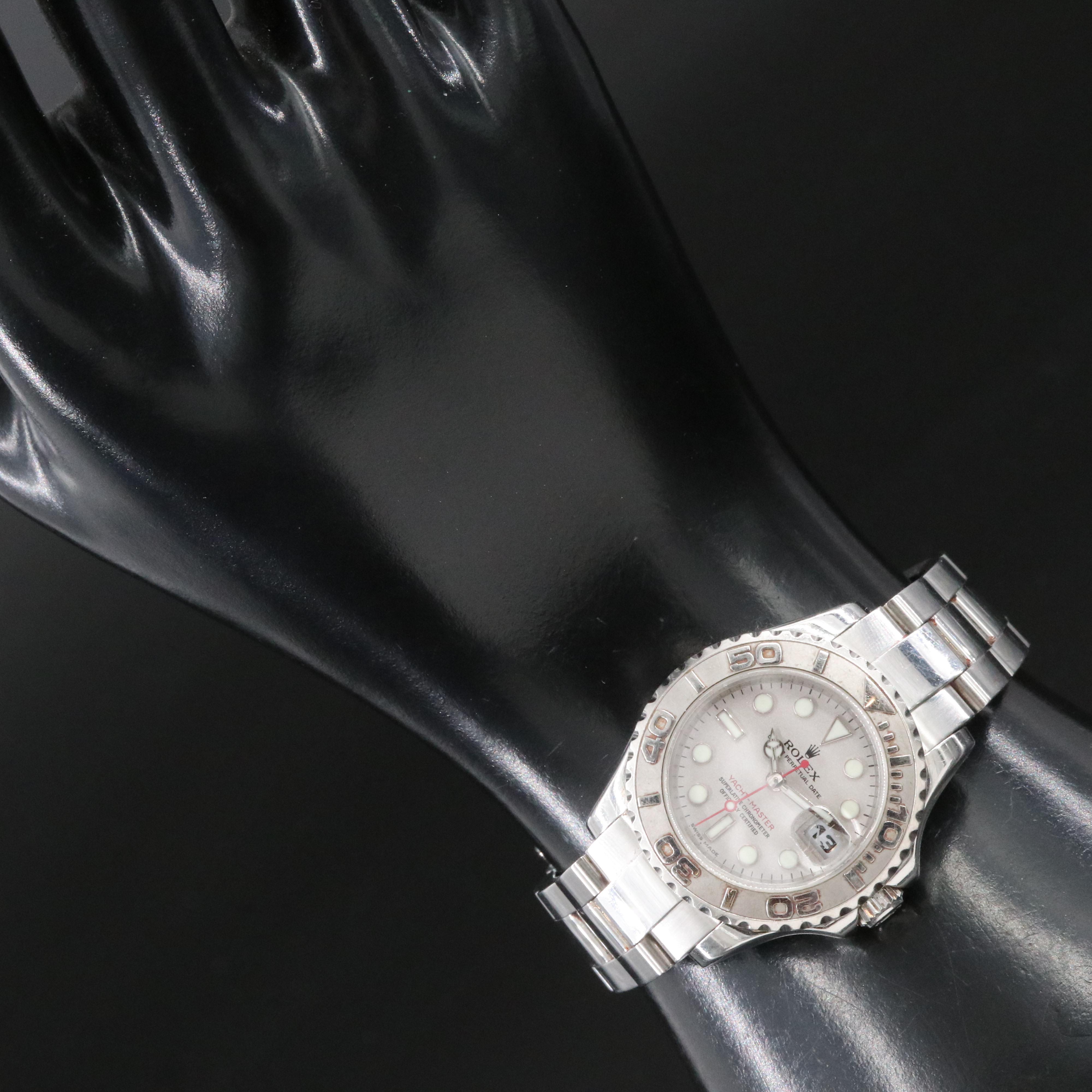 Rolex Yacht-Master 169622 Platinum Dial 29mm Steel Automatic Watch