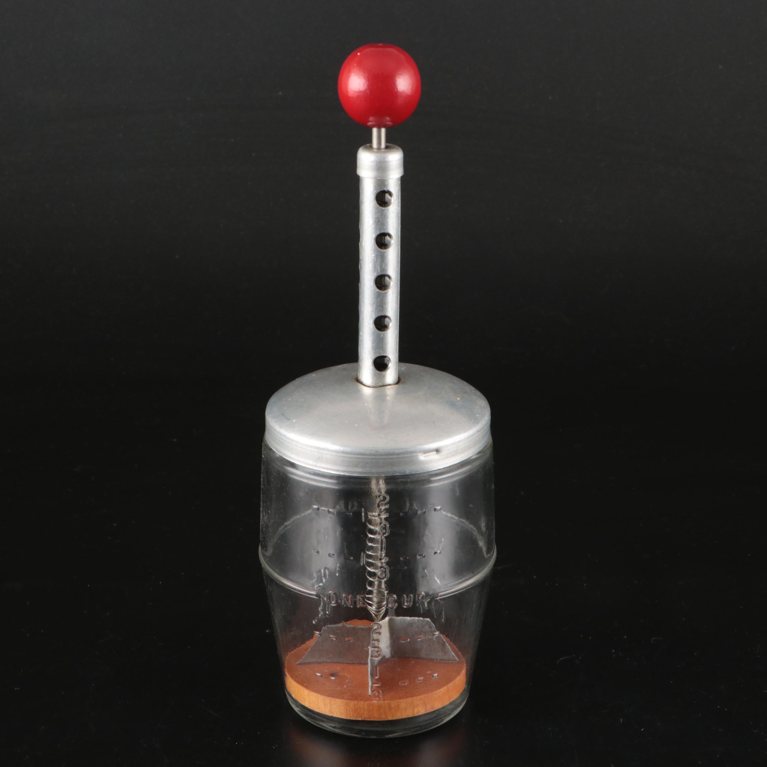 Metal Nut Chopper, Bodum Glass Cups, and Cork Coasters