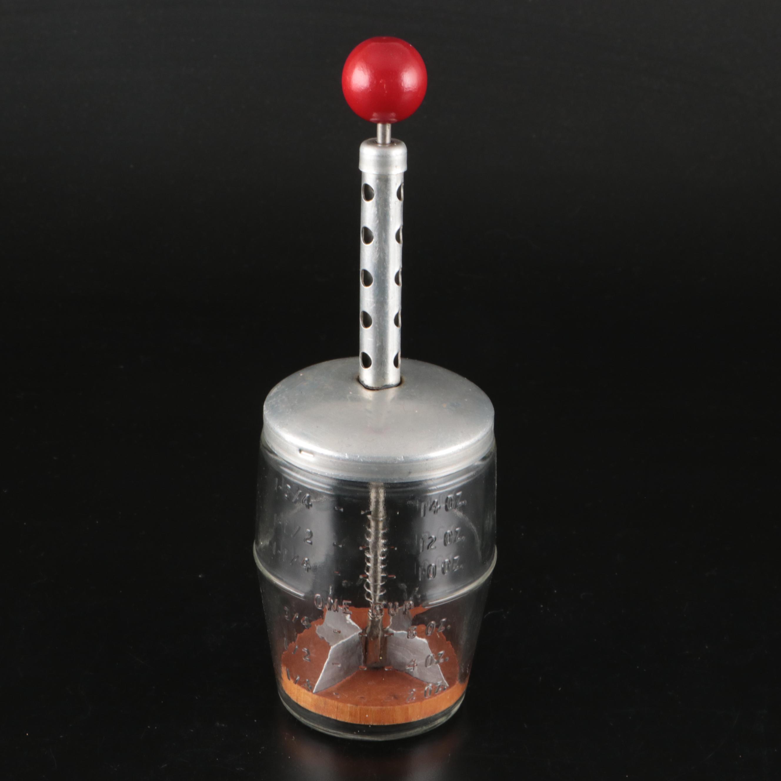 Metal Nut Chopper, Bodum Glass Cups, and Cork Coasters