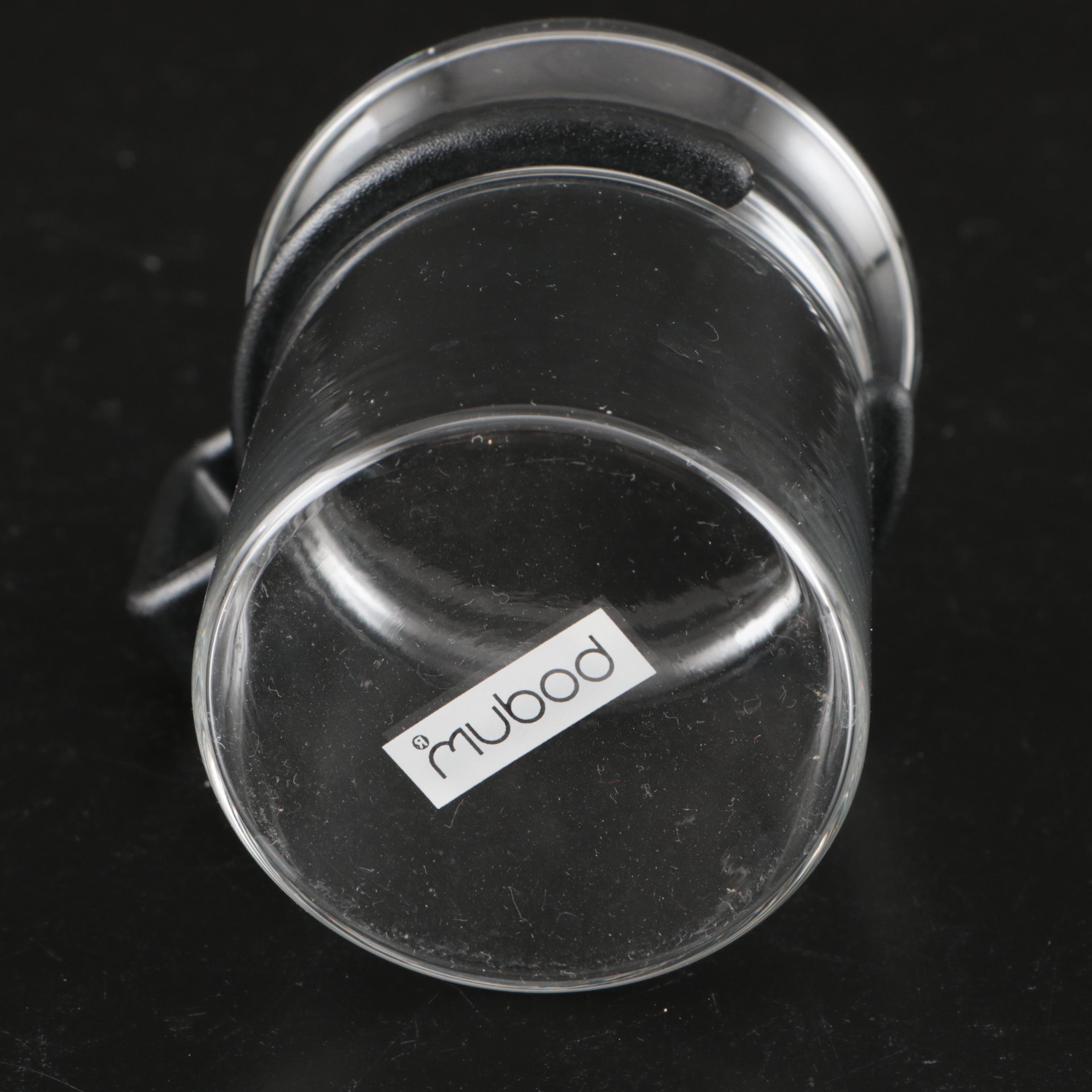 Metal Nut Chopper, Bodum Glass Cups, and Cork Coasters