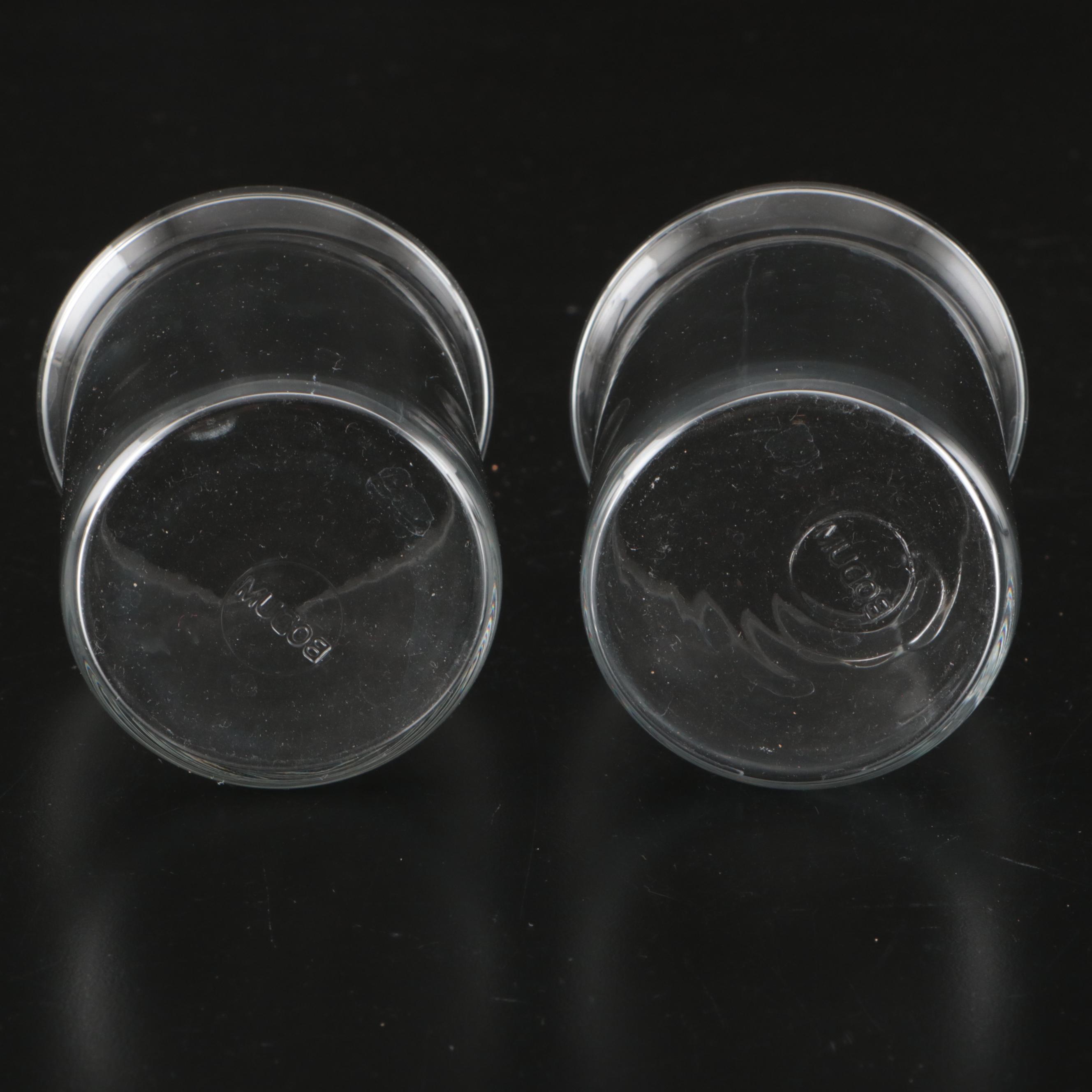 Metal Nut Chopper, Bodum Glass Cups, and Cork Coasters