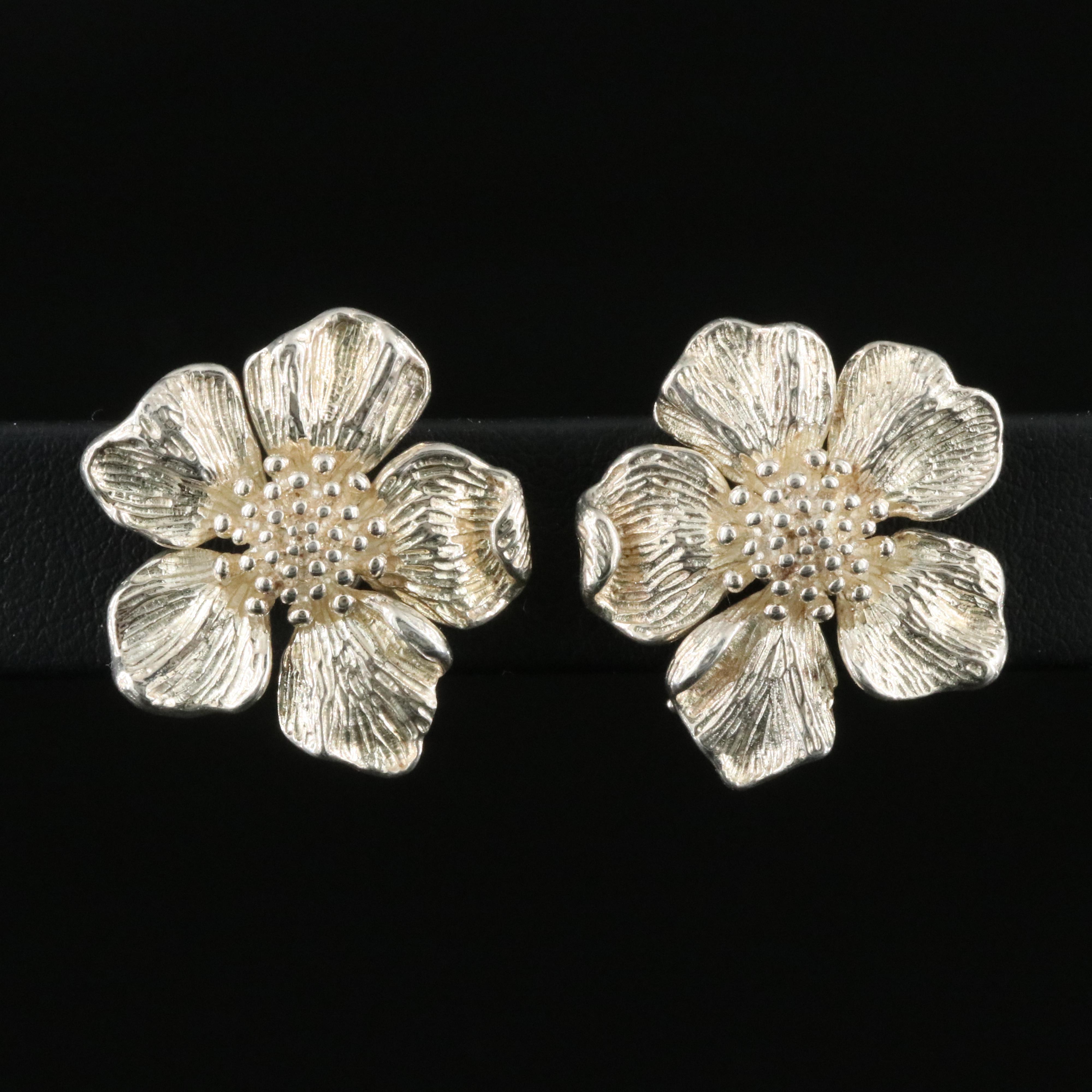 Tiffany & Co. Sterling Wild Rose Flower Earrings