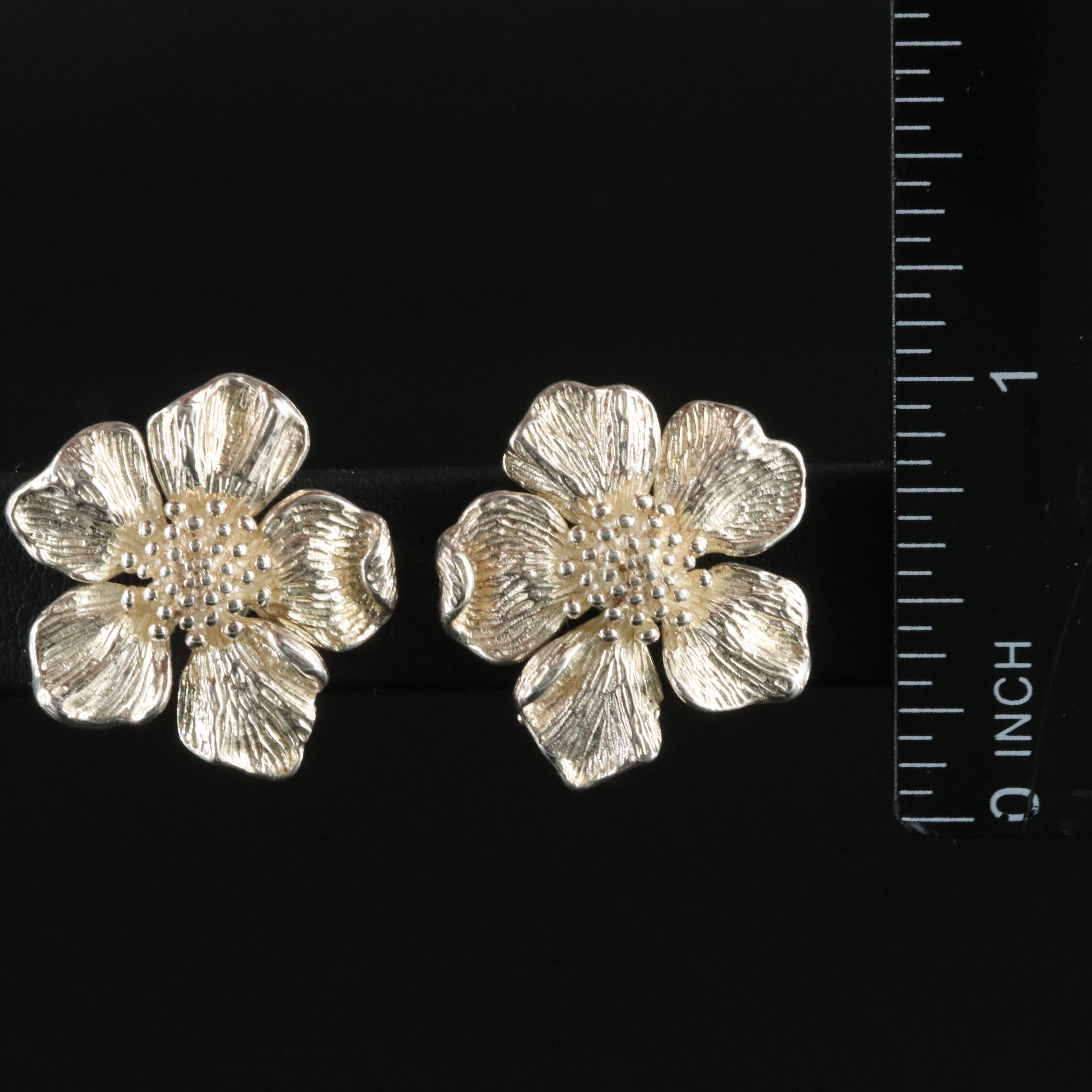 Tiffany & Co. Sterling Wild Rose Flower Earrings