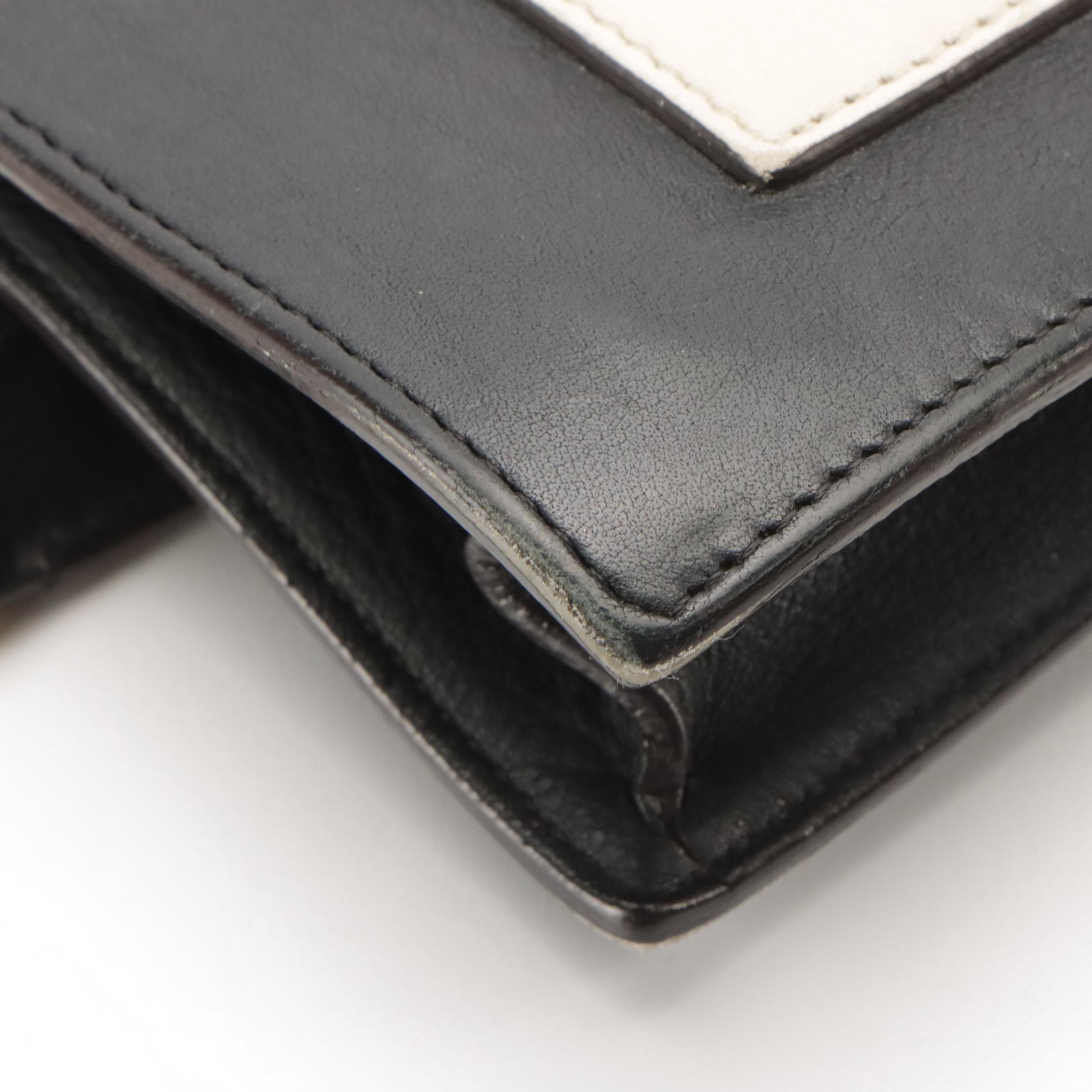 Céline Tricolor Leather Pocket Envelope Clutch on Chain