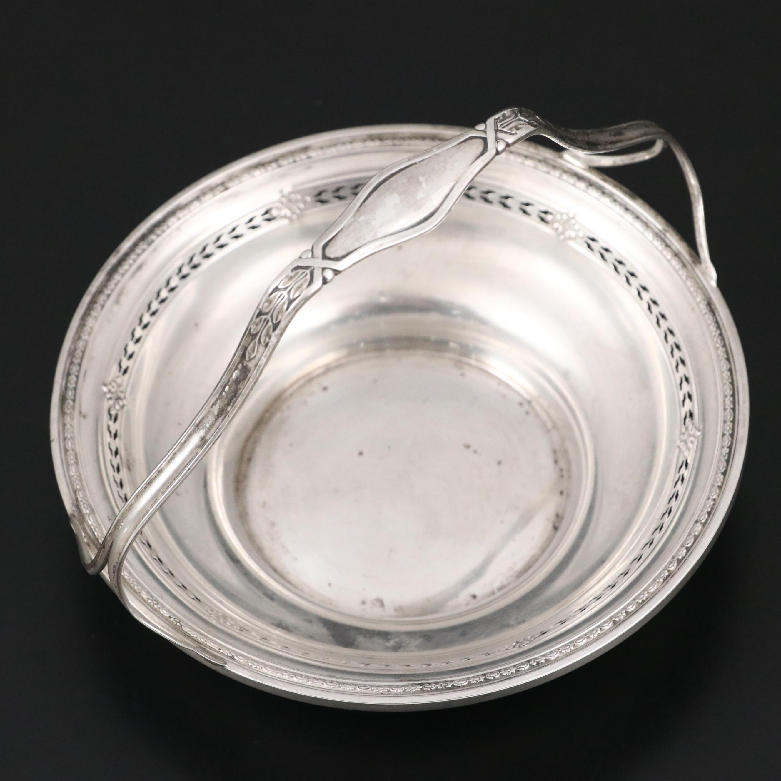 Watson Sterling Silver Pierced Bonbon Basket and Other Table Accessories