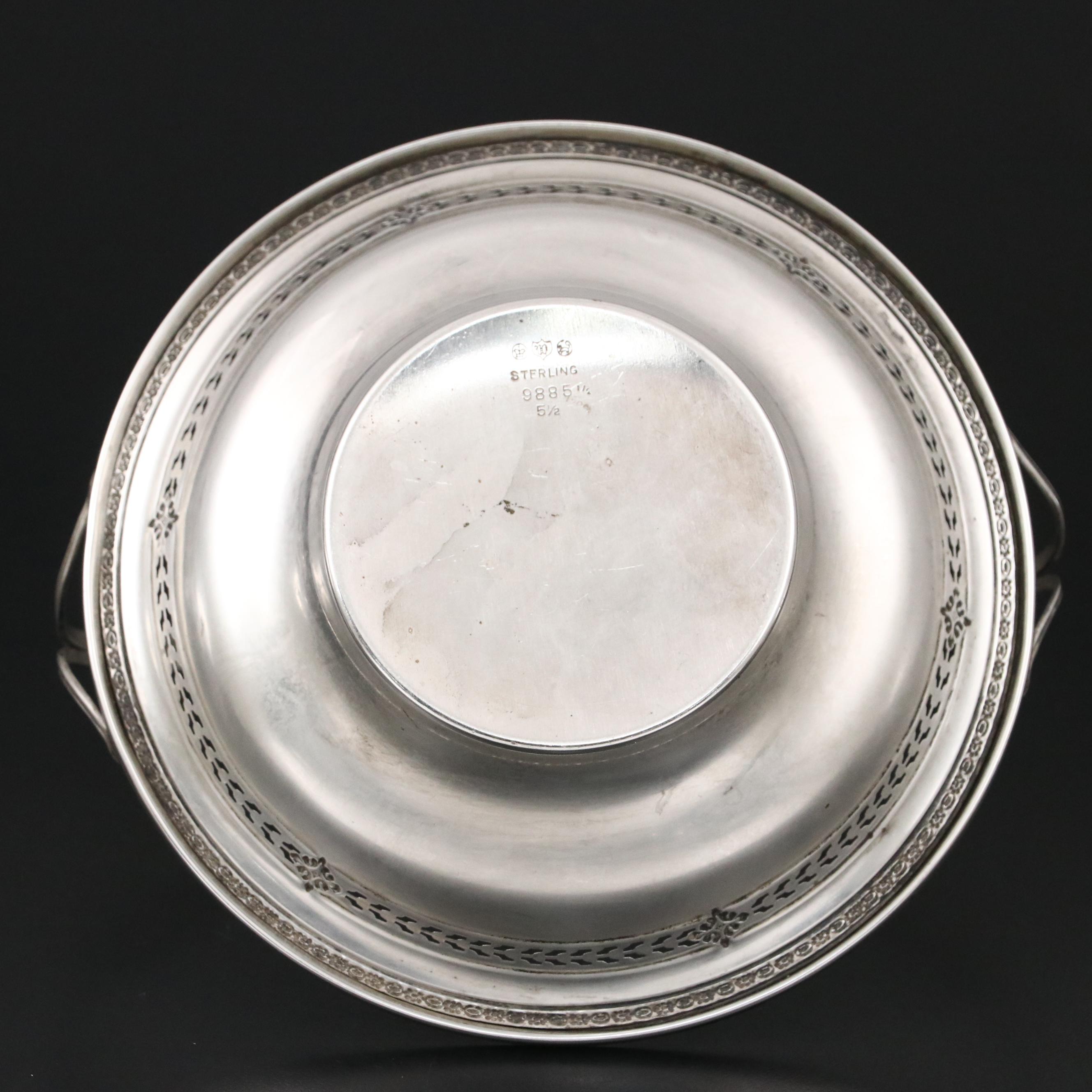 Watson Sterling Silver Pierced Bonbon Basket and Other Table Accessories