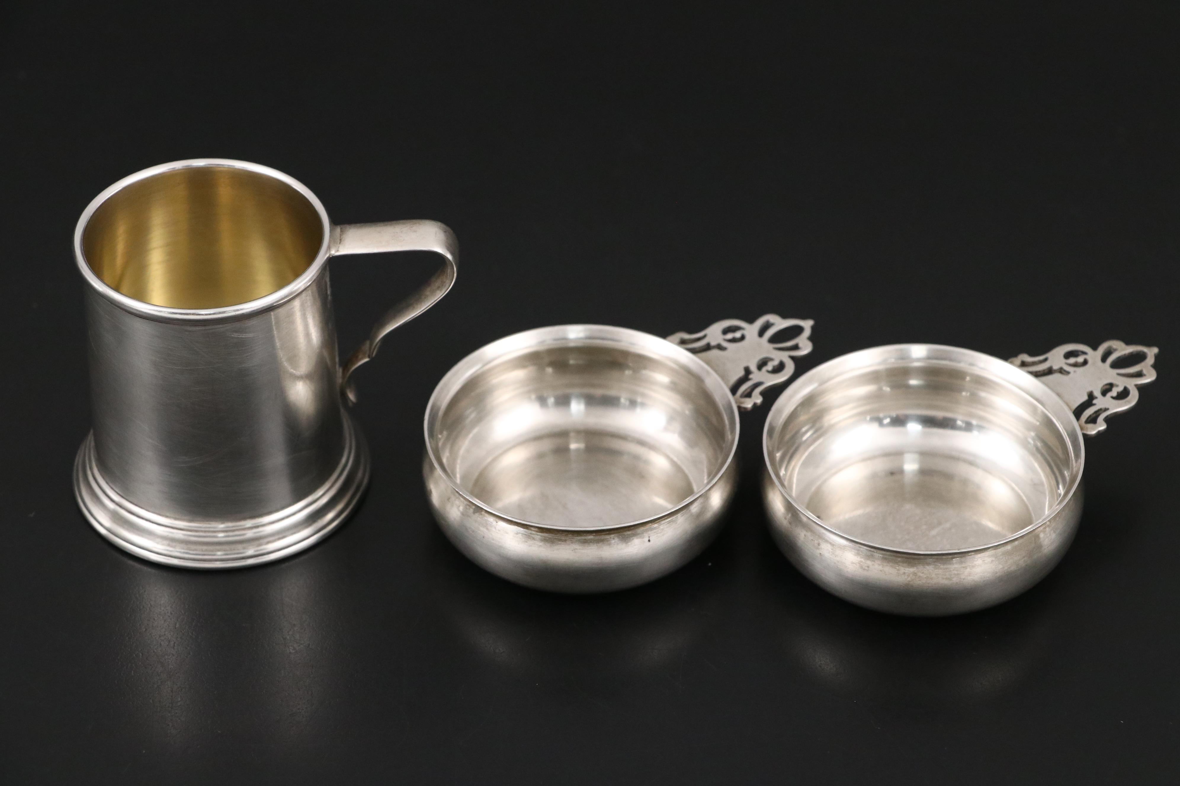 Watson Sterling Silver Pierced Bonbon Basket and Other Table Accessories