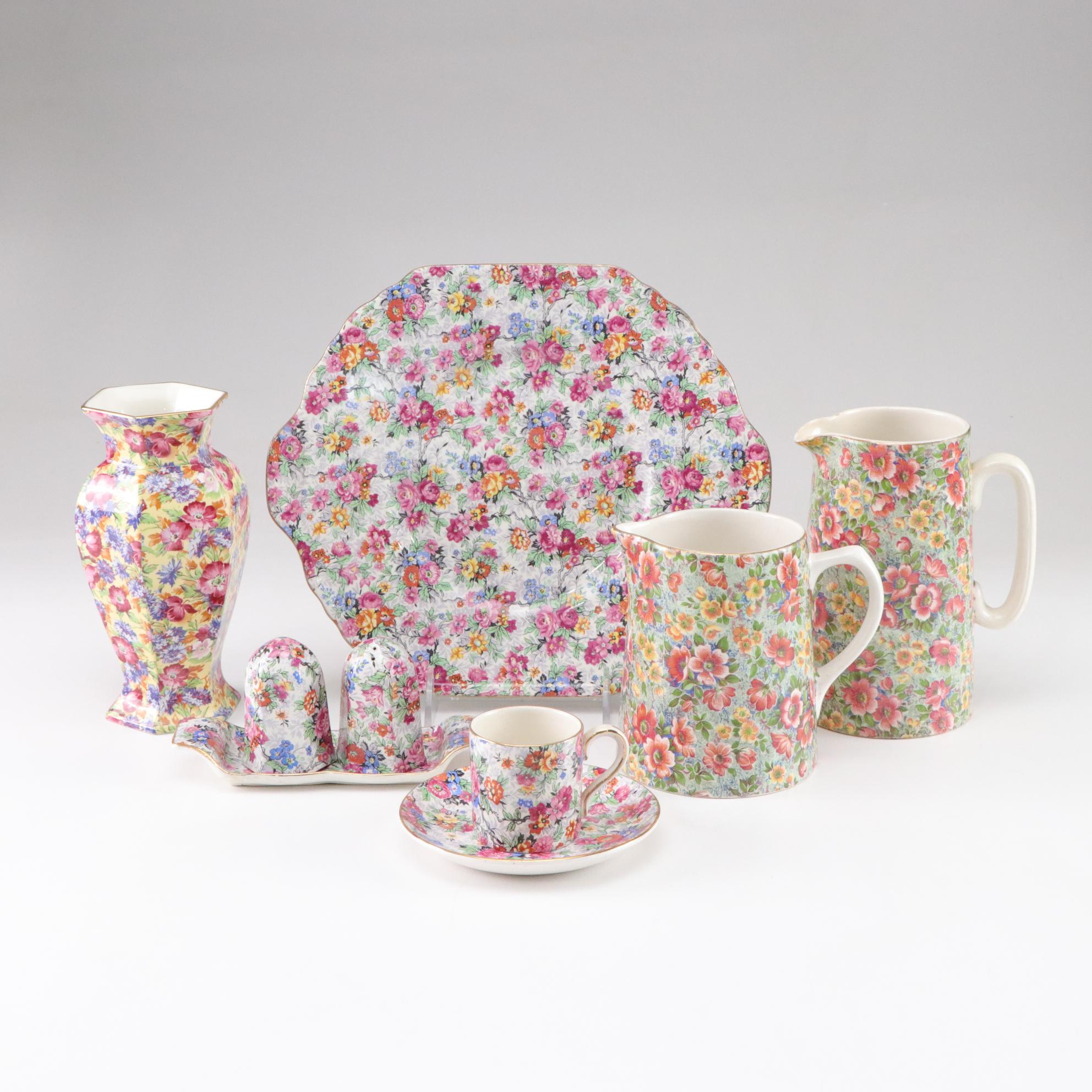 Lord Nelson Ware "Marina" with Other Chintz Pattern Tableware and Accessories