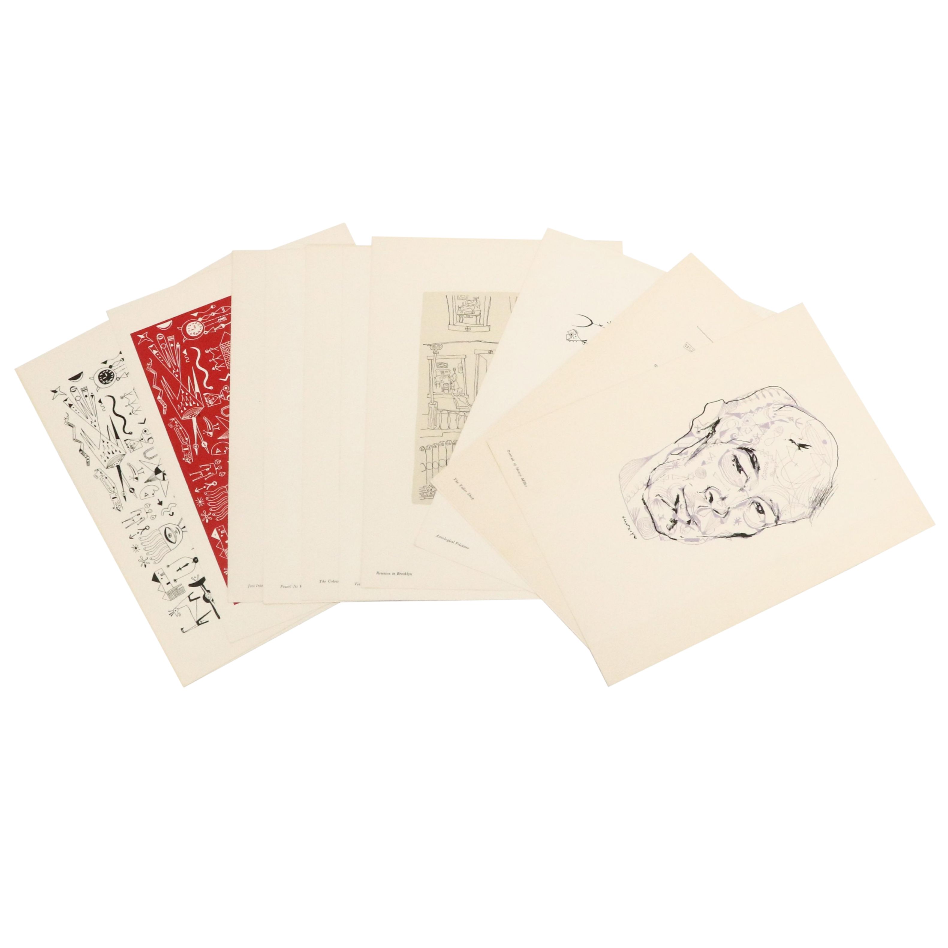 Portfolio of 12 Illustrations by Bezalel Schatz for Henry Miller