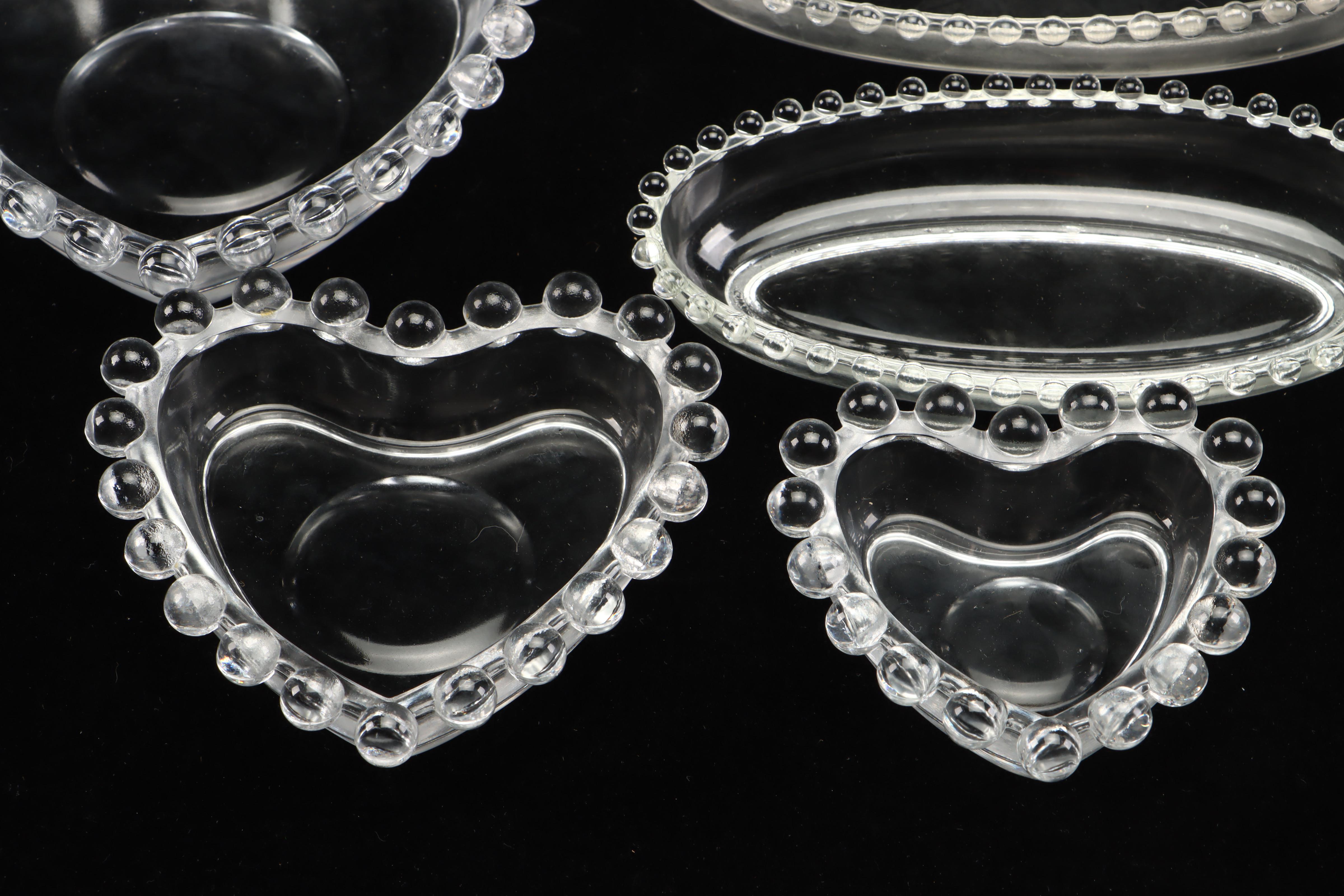 Hobnail Glass Vase, Candle Holders, and Other Table Accessories