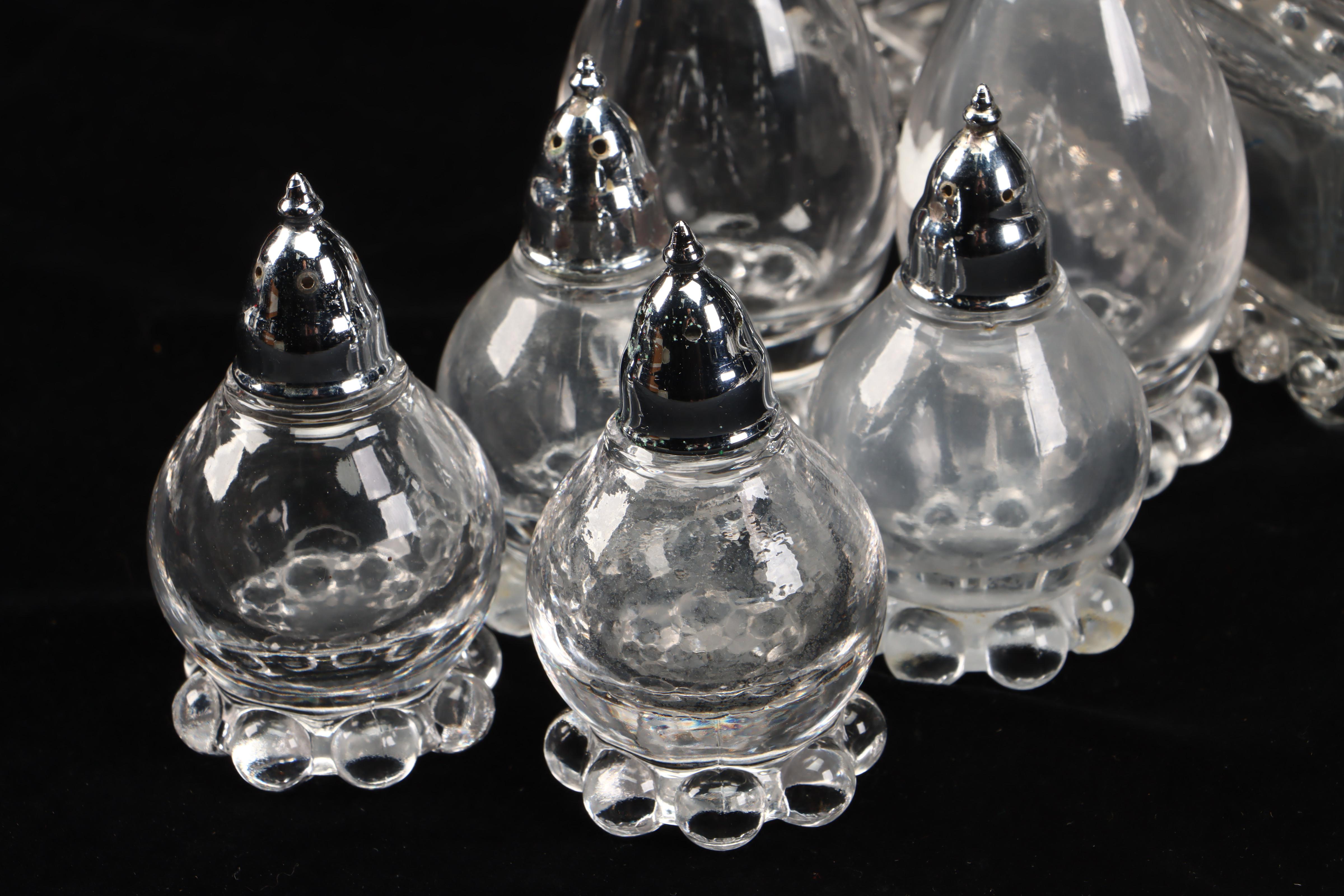 Hobnail Glass Vase, Candle Holders, and Other Table Accessories