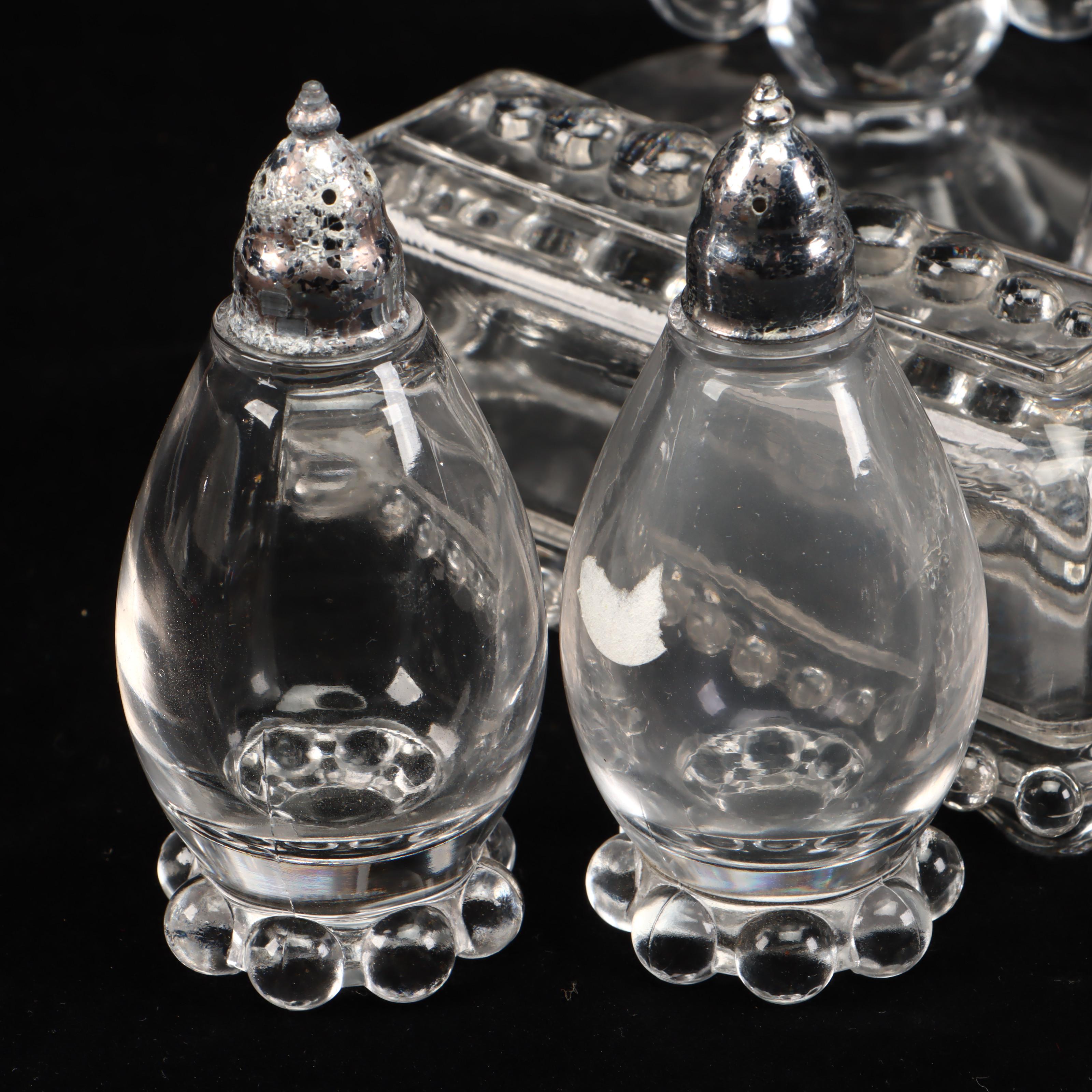 Hobnail Glass Vase, Candle Holders, and Other Table Accessories