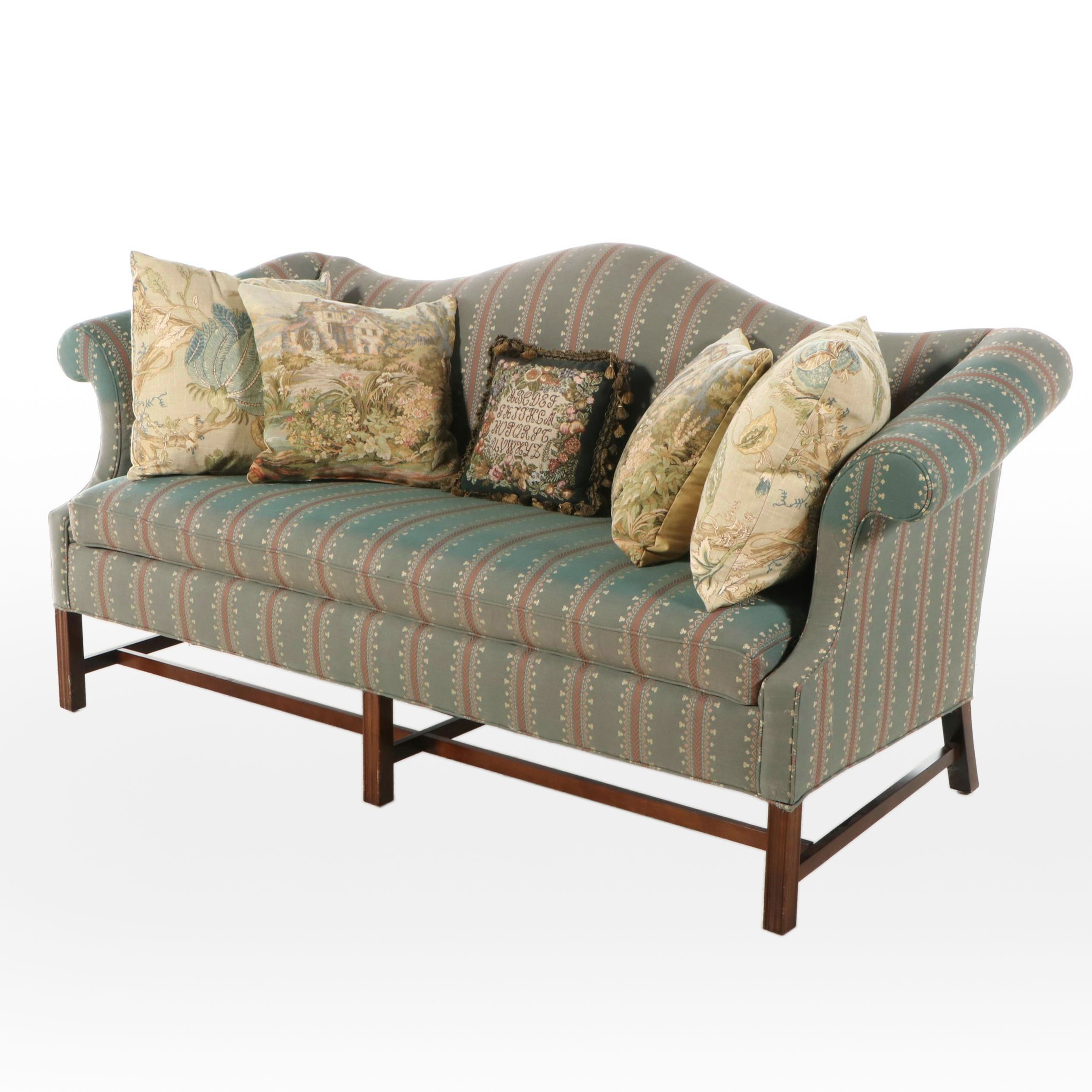 Pennsylvania House Chippendale Style Upholstered Mahogany Sofa, Late 20th C.