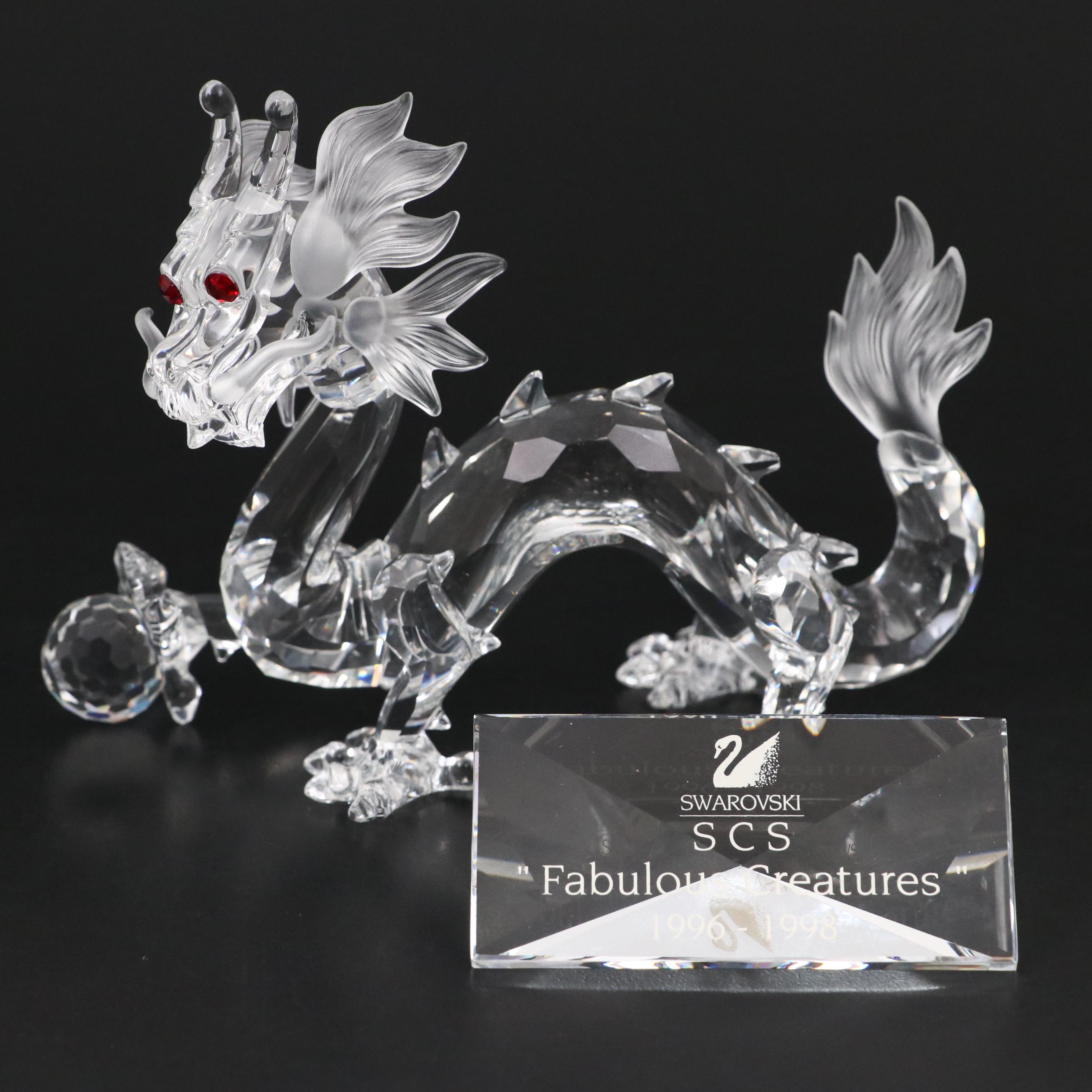 Swarovski  Crystal "Fabulous Creatures - The Dragon" Figurine and Placard, 1997