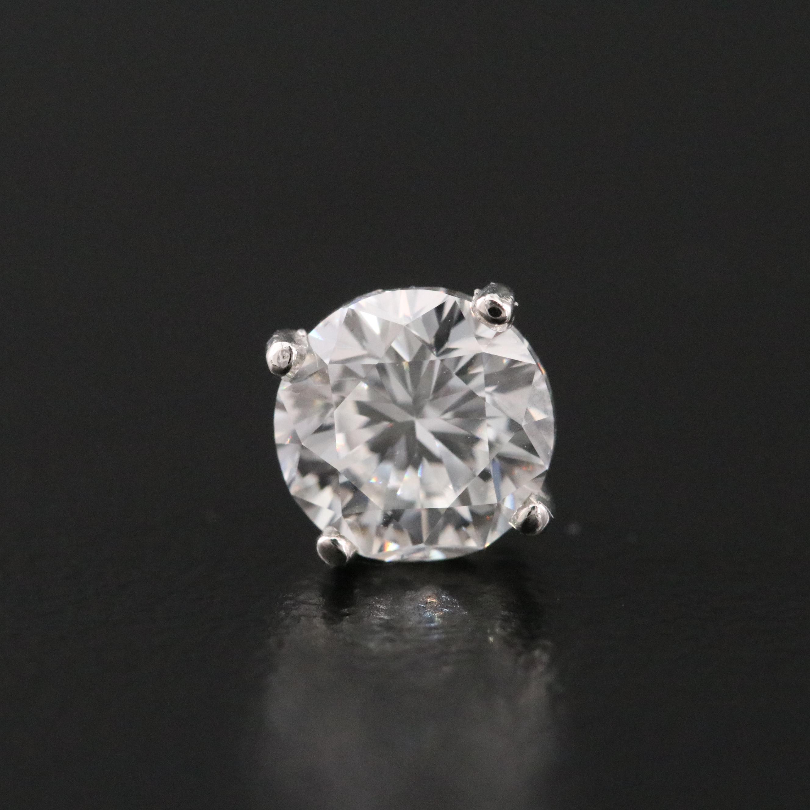 Platinum 2.00 CTW Diamond Stud Earrings with GIA Online eReports