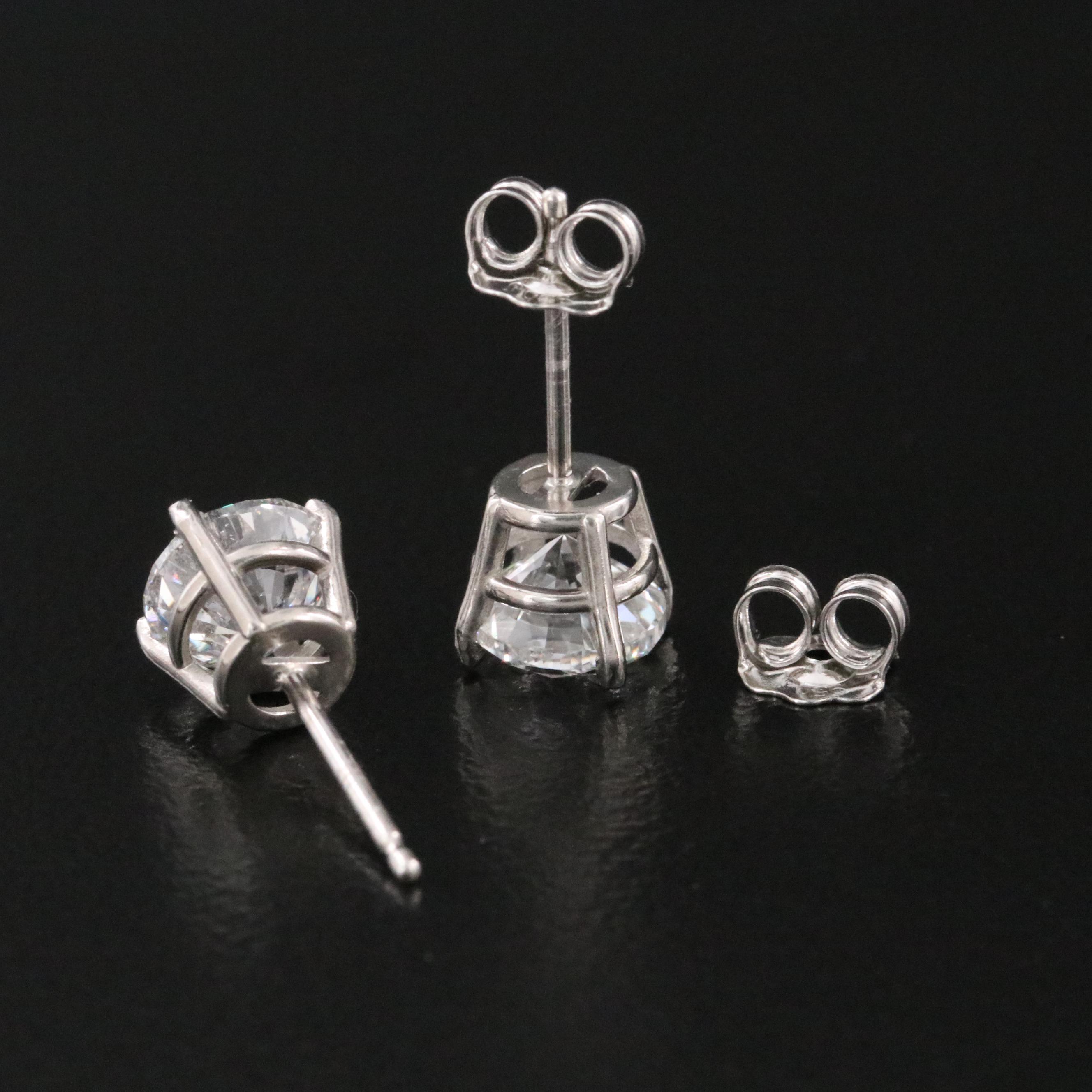 Platinum 2.00 CTW Diamond Stud Earrings with GIA Online eReports
