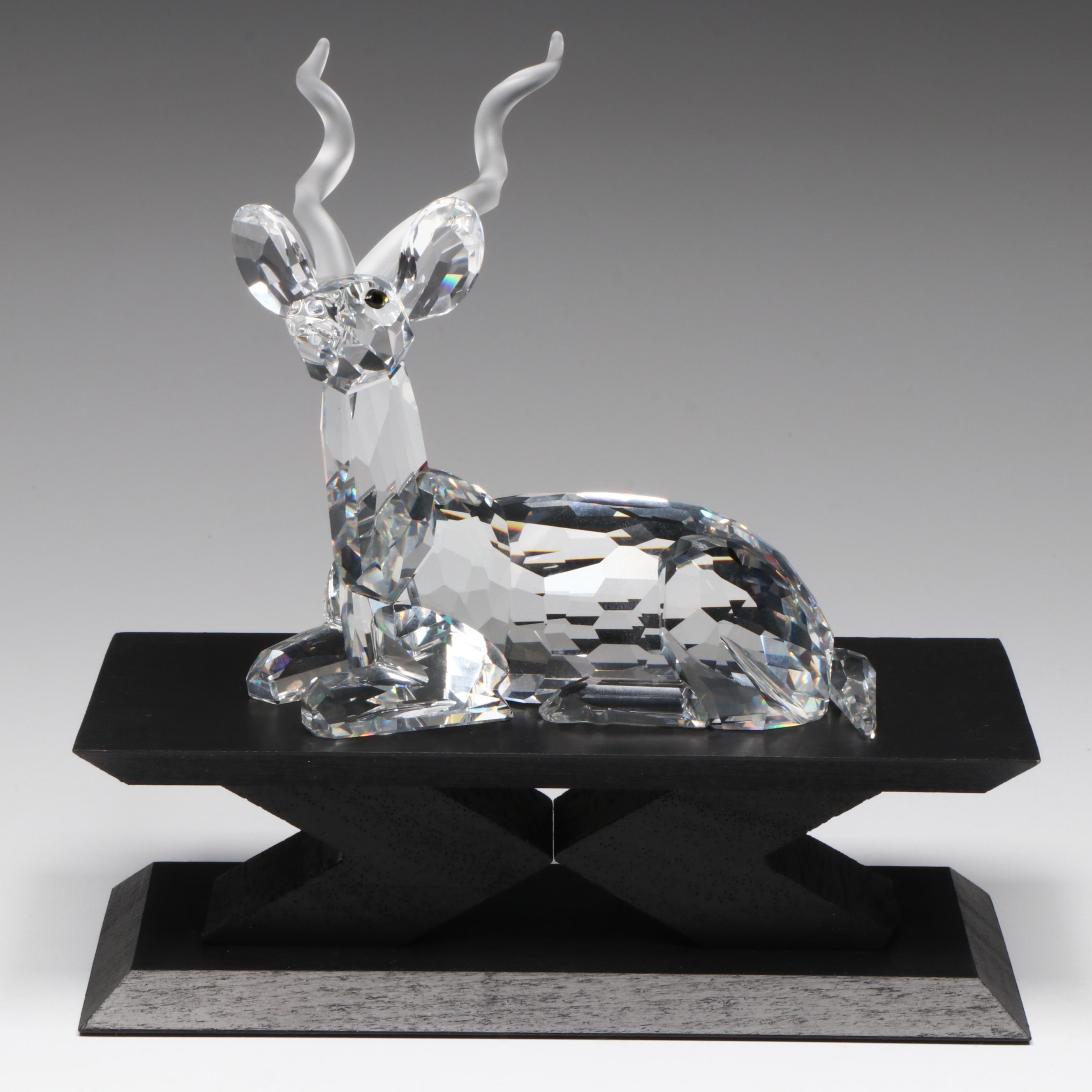 Swarovski Crystal "Inspiration Africa - Elephant & Kudu" and Wooden Bases