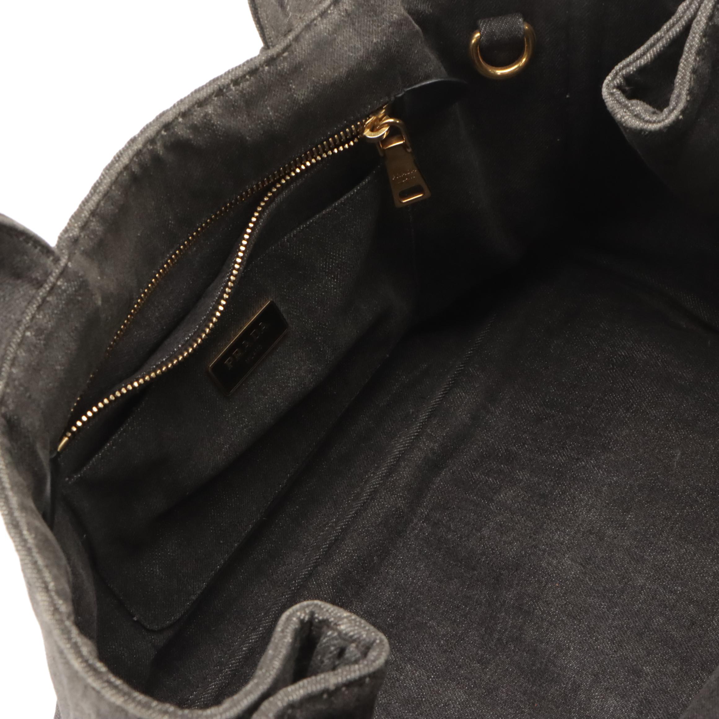 Prada Canapa Tote in Gray Denim