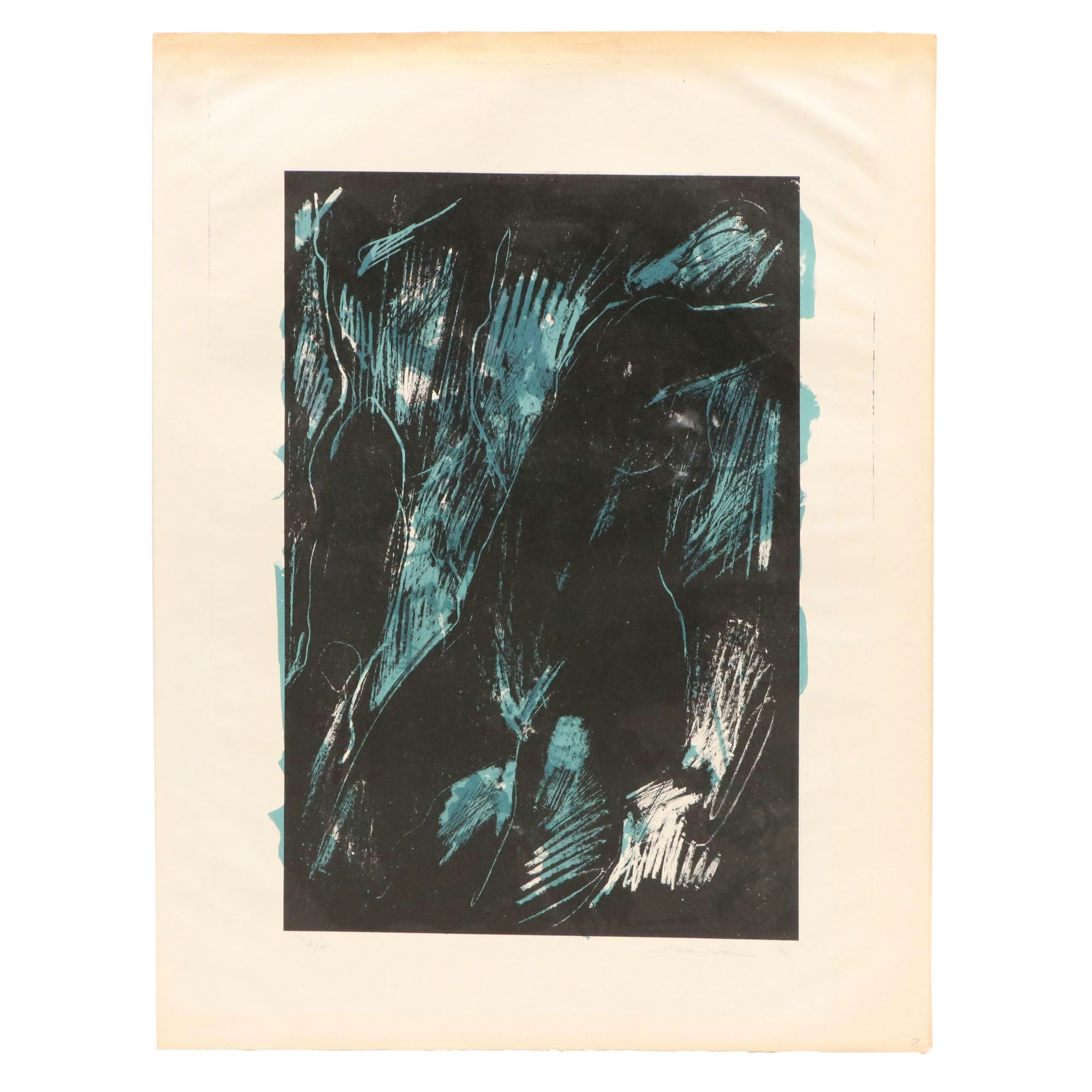 Jack Meanwell Abstract Lithograph, 1980