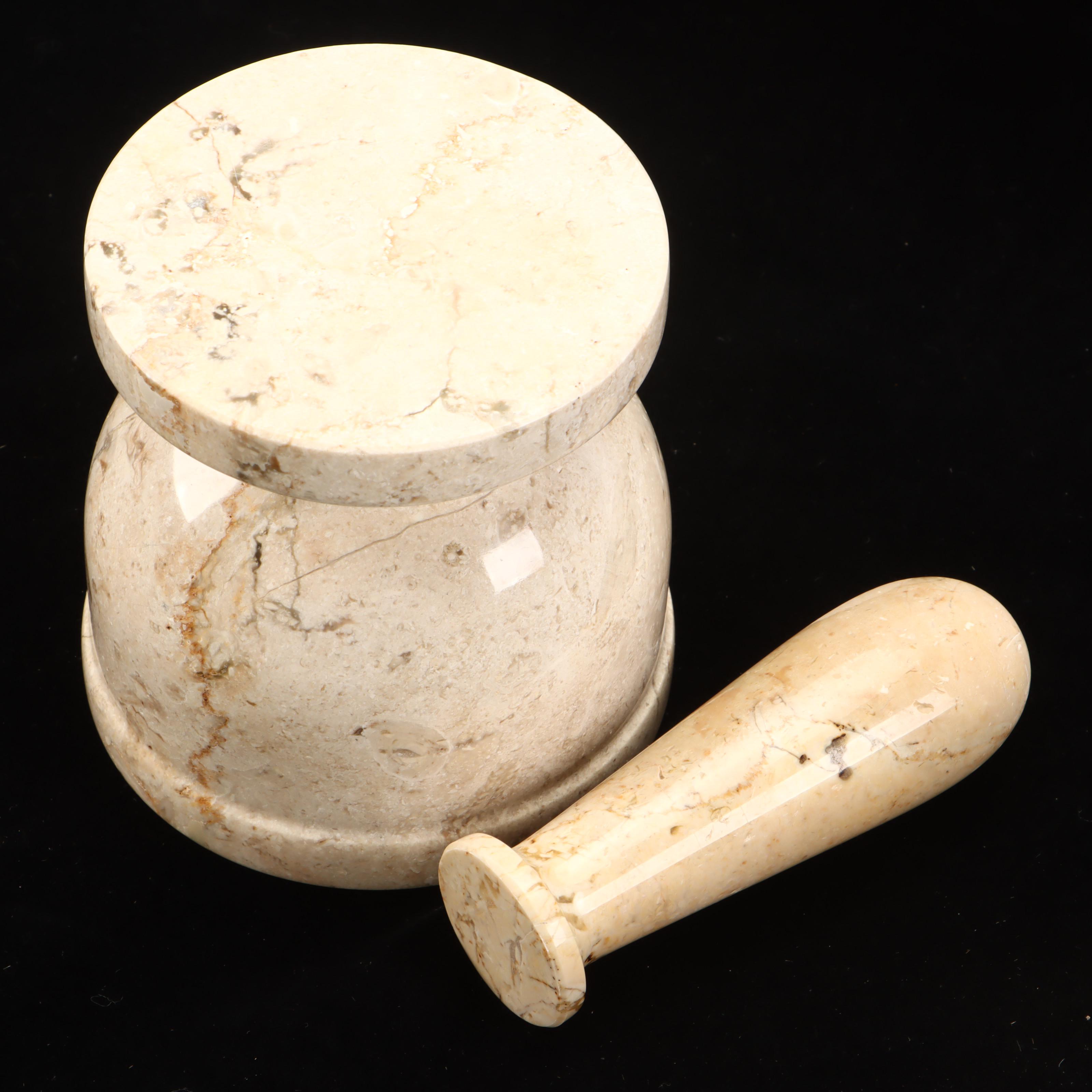 Kenyan Kisli Soapstone Bowl, Shell Centerpiece with Travertine Mortar & Pestle