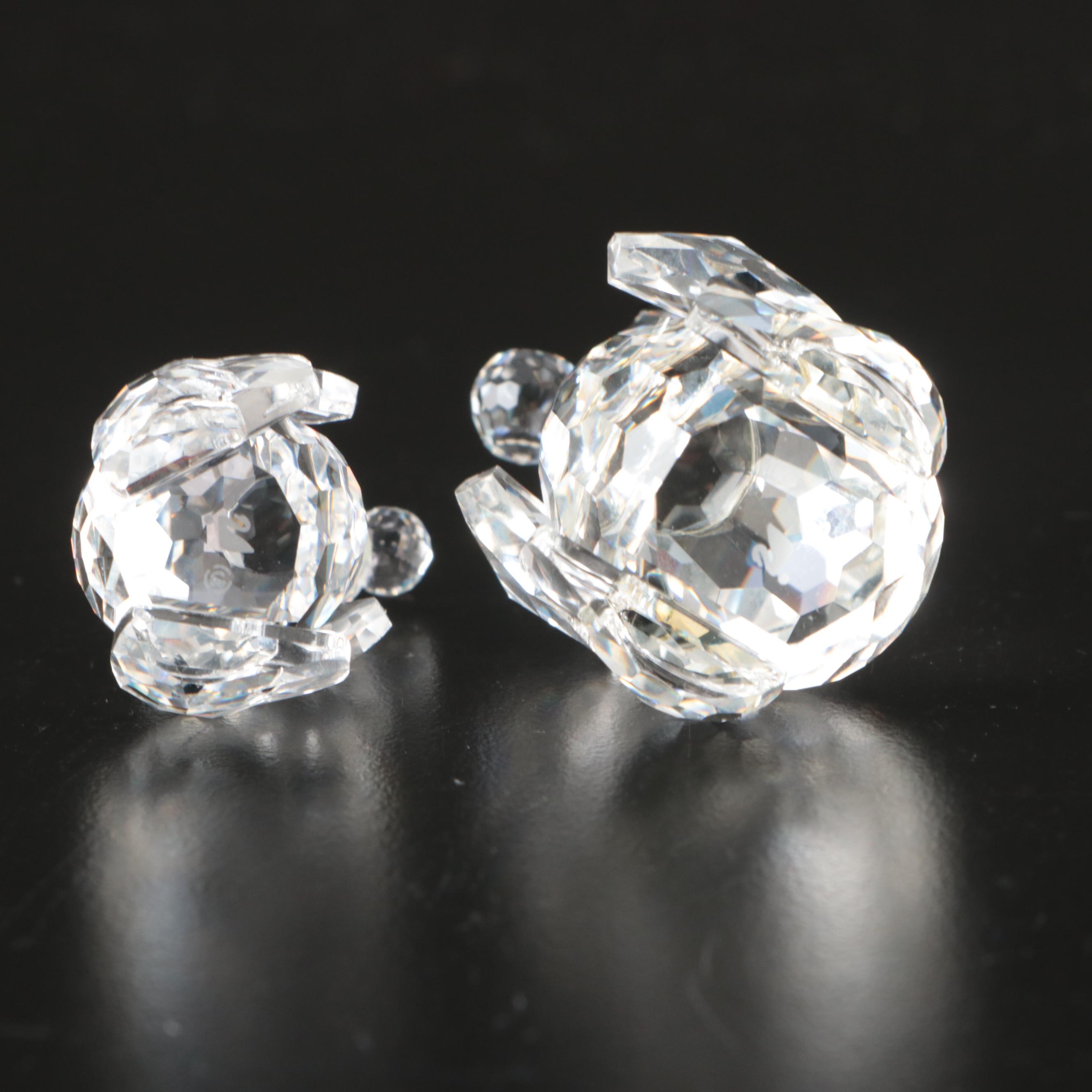 Swarovski Crystal Elephant, Koala, and Bear Figurines with Mirrored Stand