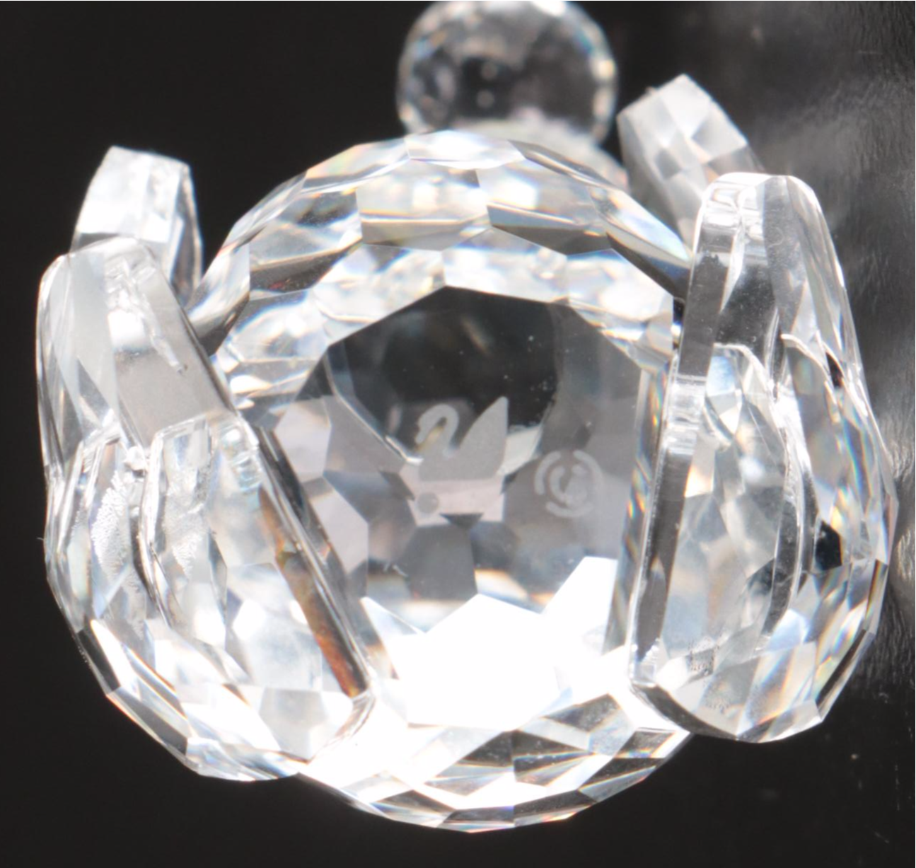 Swarovski Crystal Elephant, Koala, and Bear Figurines with Mirrored Stand