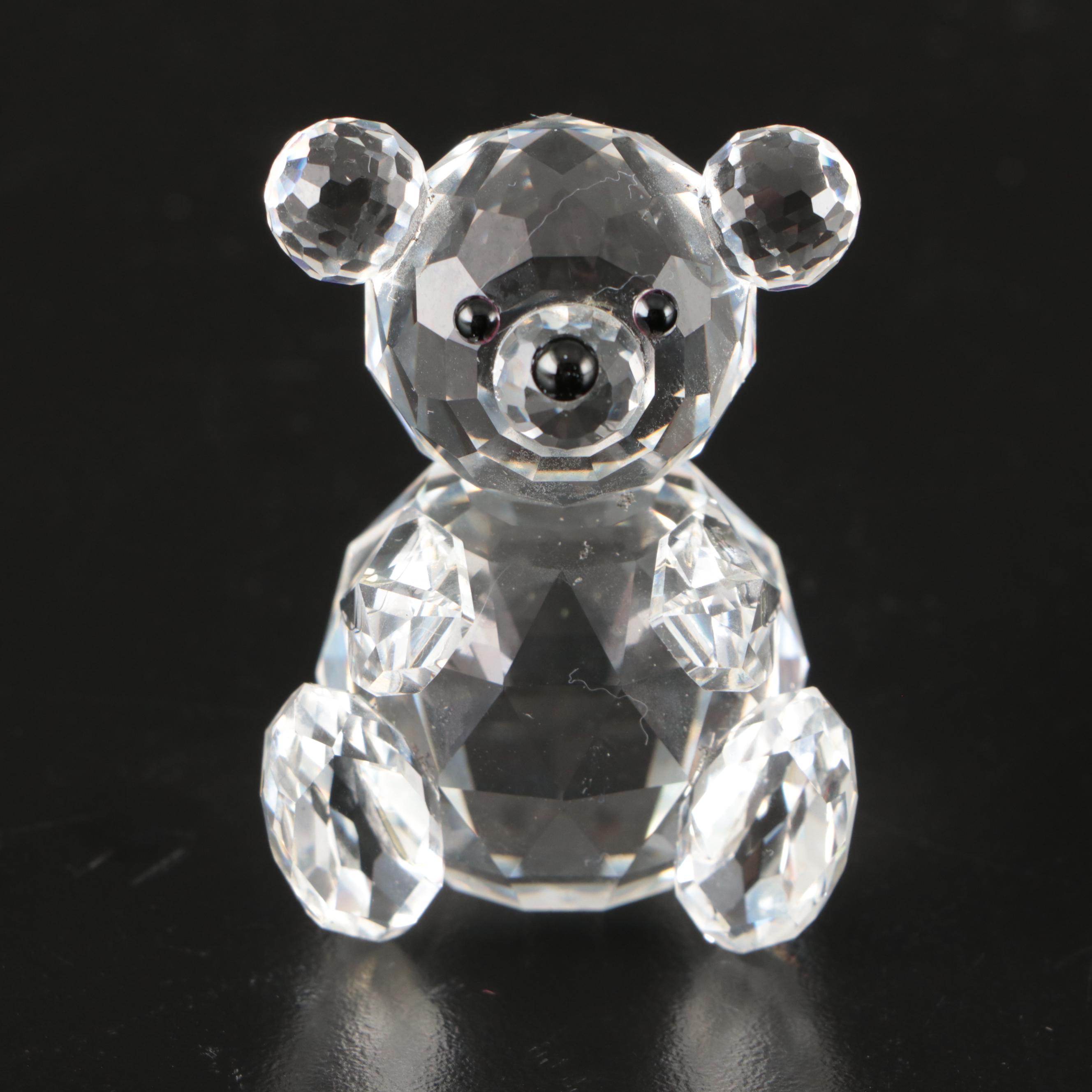 Swarovski Crystal Elephant, Koala, and Bear Figurines with Mirrored Stand