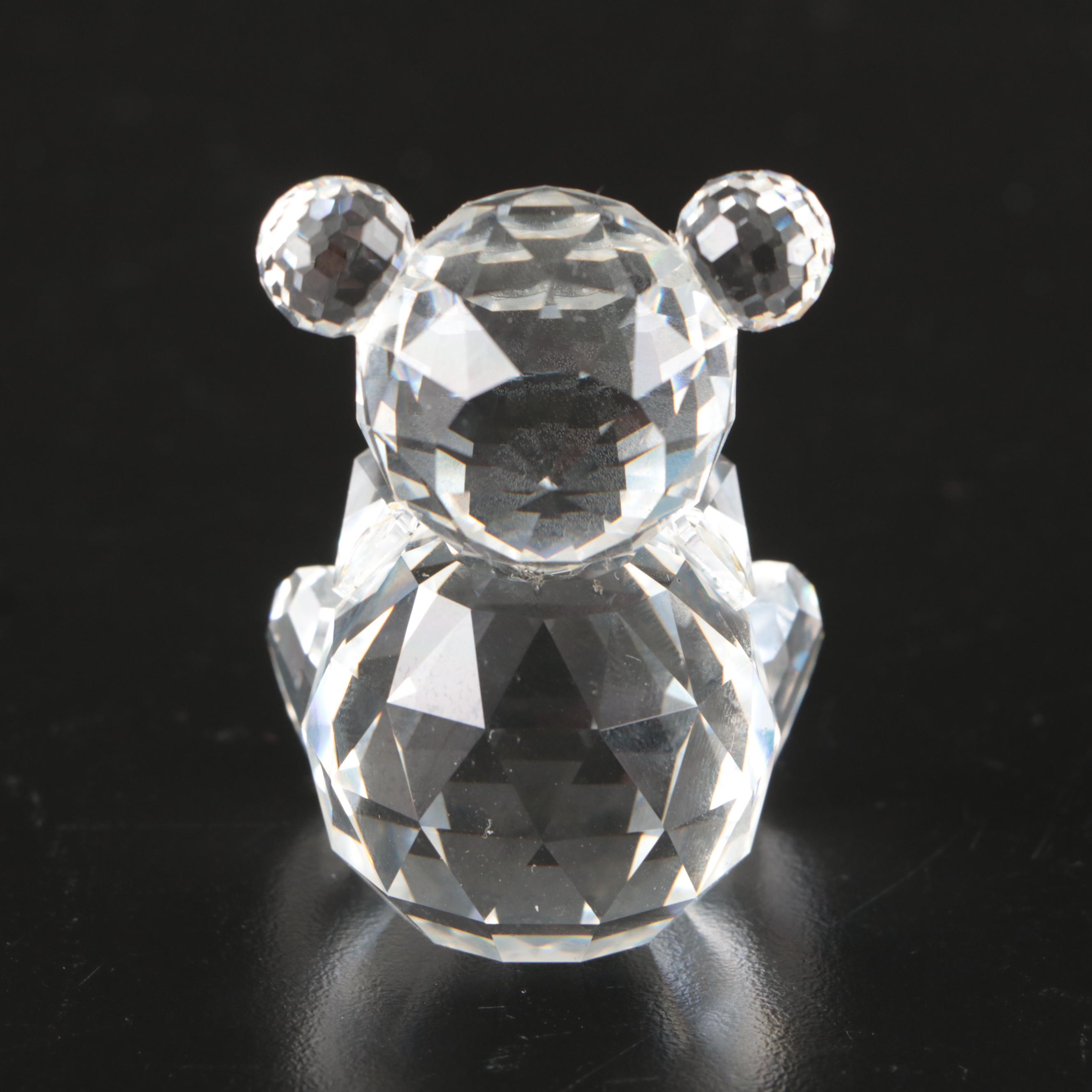 Swarovski Crystal Elephant, Koala, and Bear Figurines with Mirrored Stand