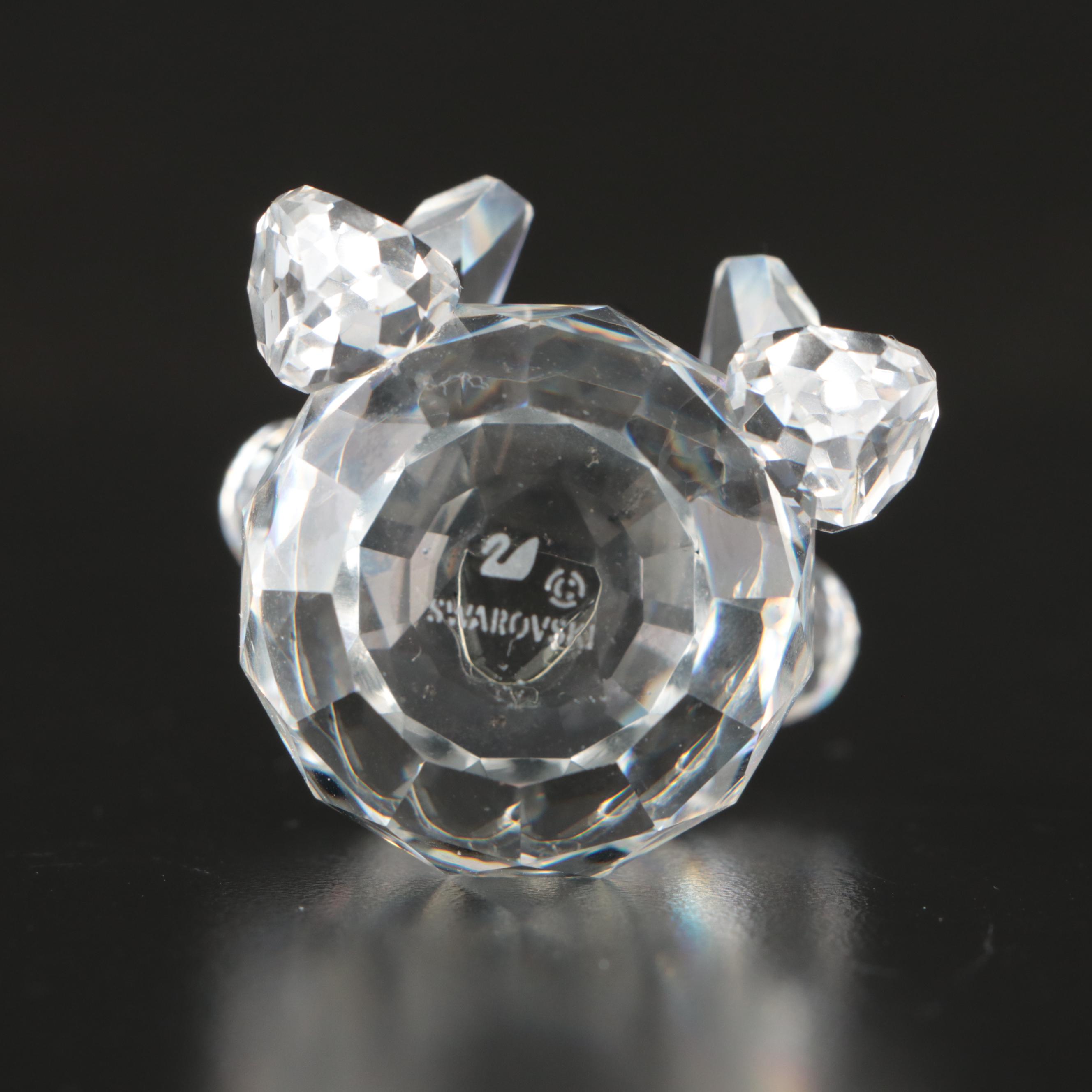 Swarovski Crystal Elephant, Koala, and Bear Figurines with Mirrored Stand